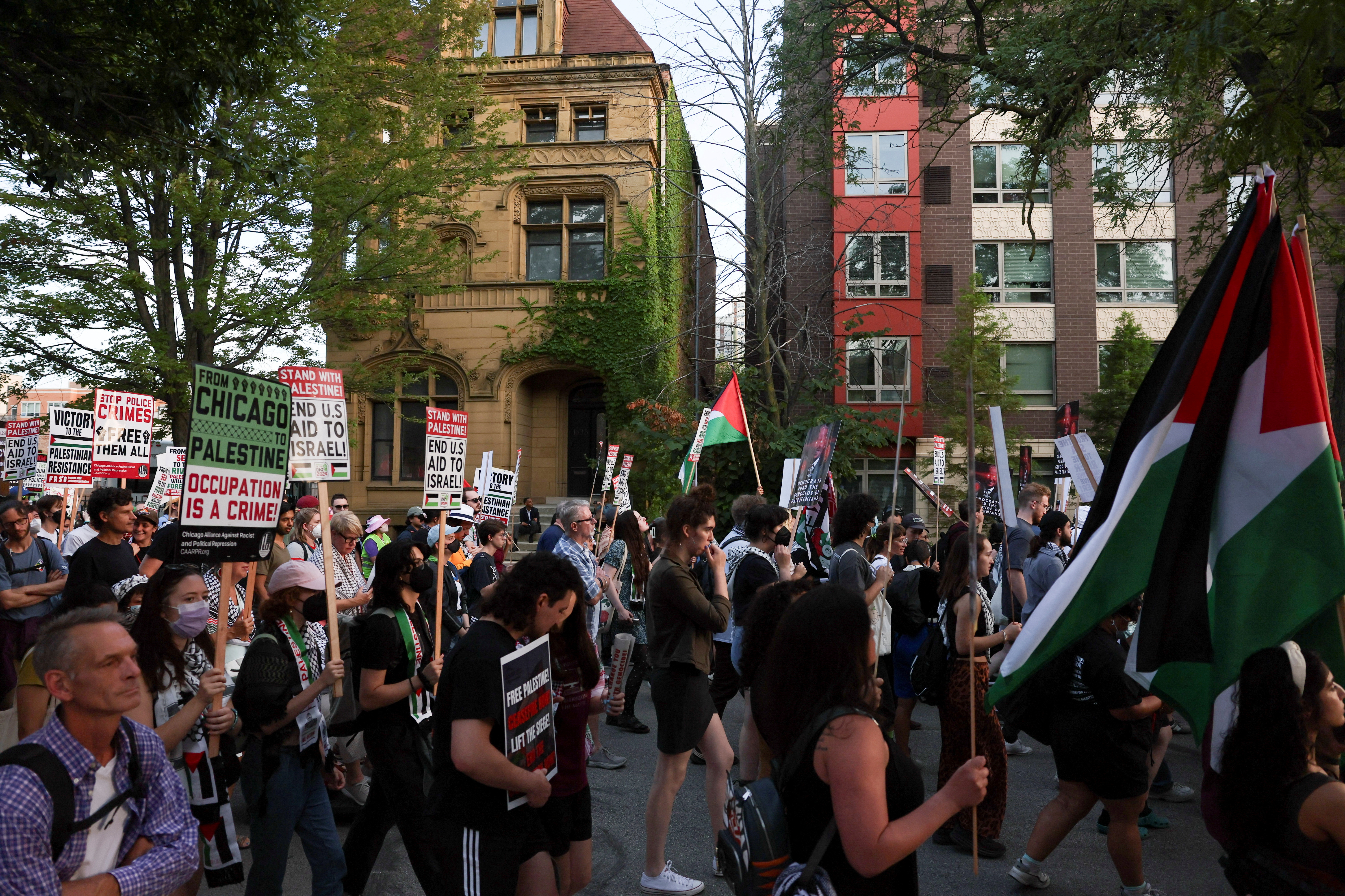 Protest in support of Palestinians in Gaza, in the sidelines of the DNC, in Chicago