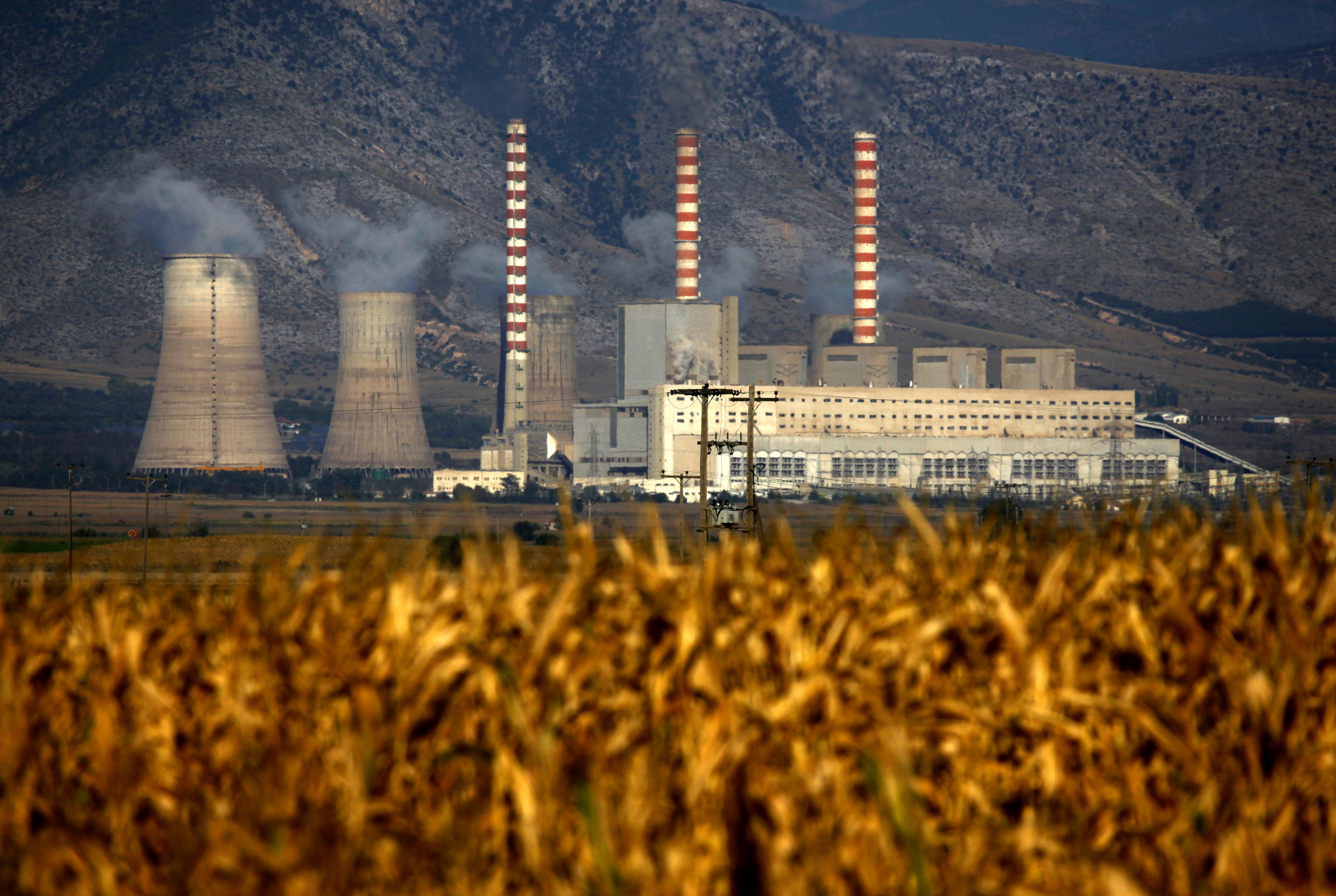 General view of a lignite mine near Greece's biggest power plants of Agios Dimitrios and Kardia