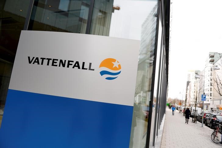 Vattenfall logo is seen on its headquaters in Stockholm