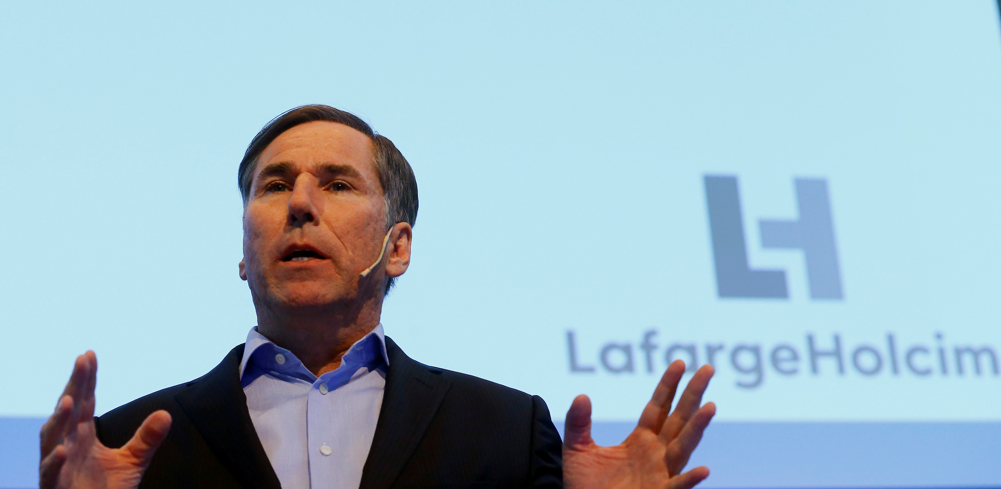 CEO Jenisch of LafargeHolcim addresses the annual news conference in Zurich