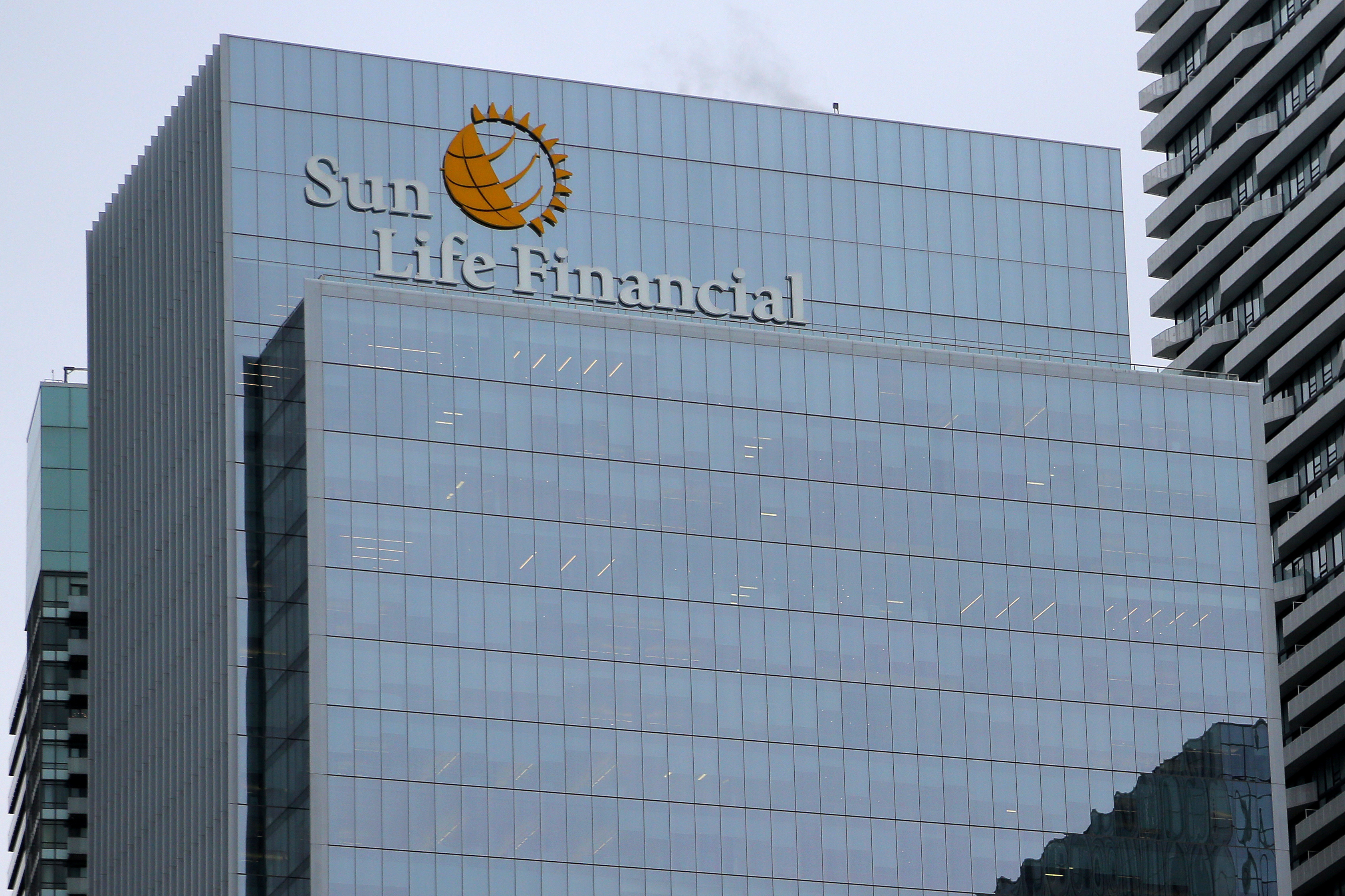 The Sun Life Financial logo is seen at their corporate headquarters in Toronto