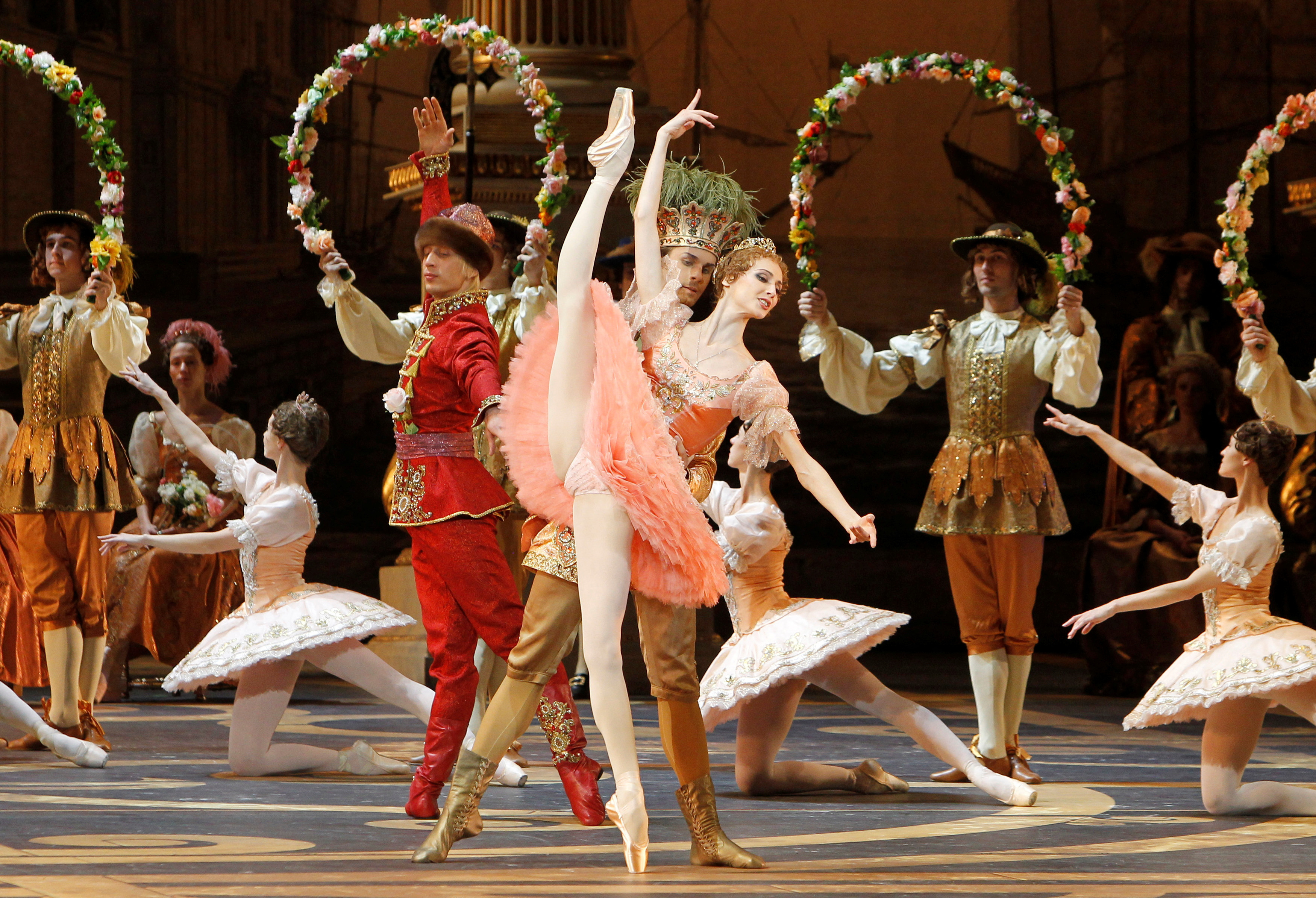 Zakharova and other dancers perform during a rehearsal of  
