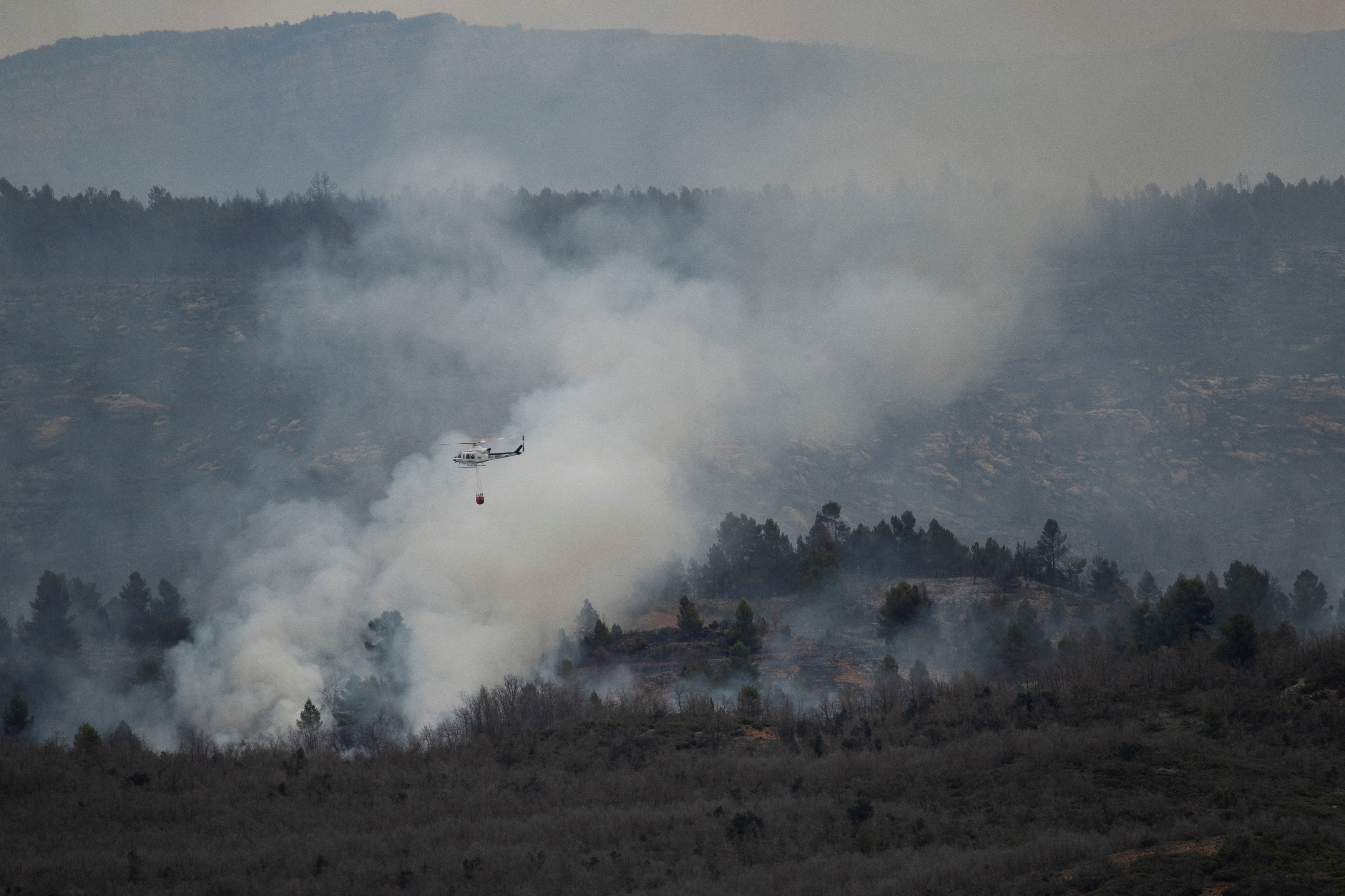Firefighters battle first huge wildfire of the year in Spain