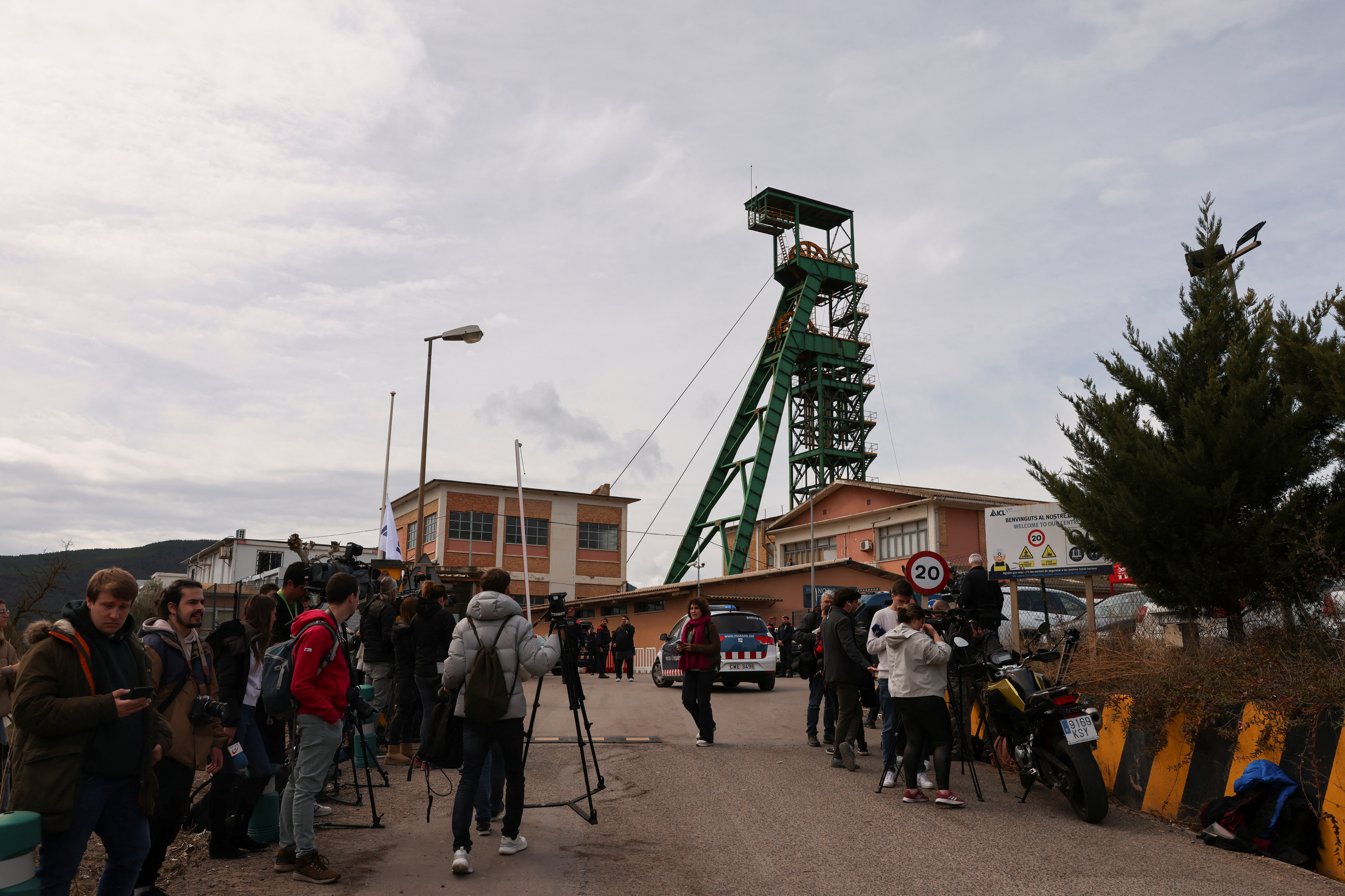 Aftermath of Spanish potash mine collapse, in Suria