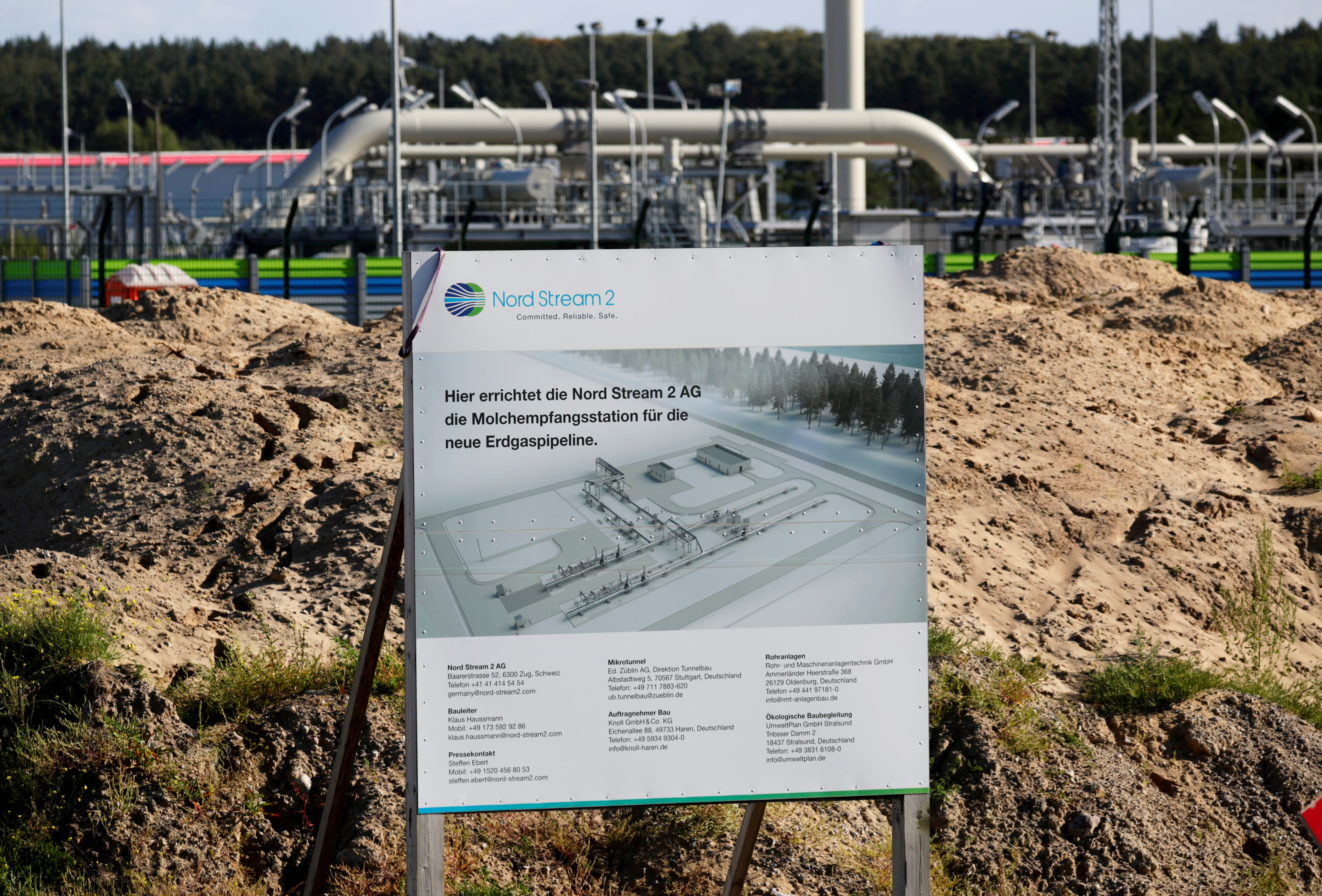 Nord Stream 2 land fall facility in Lubmin