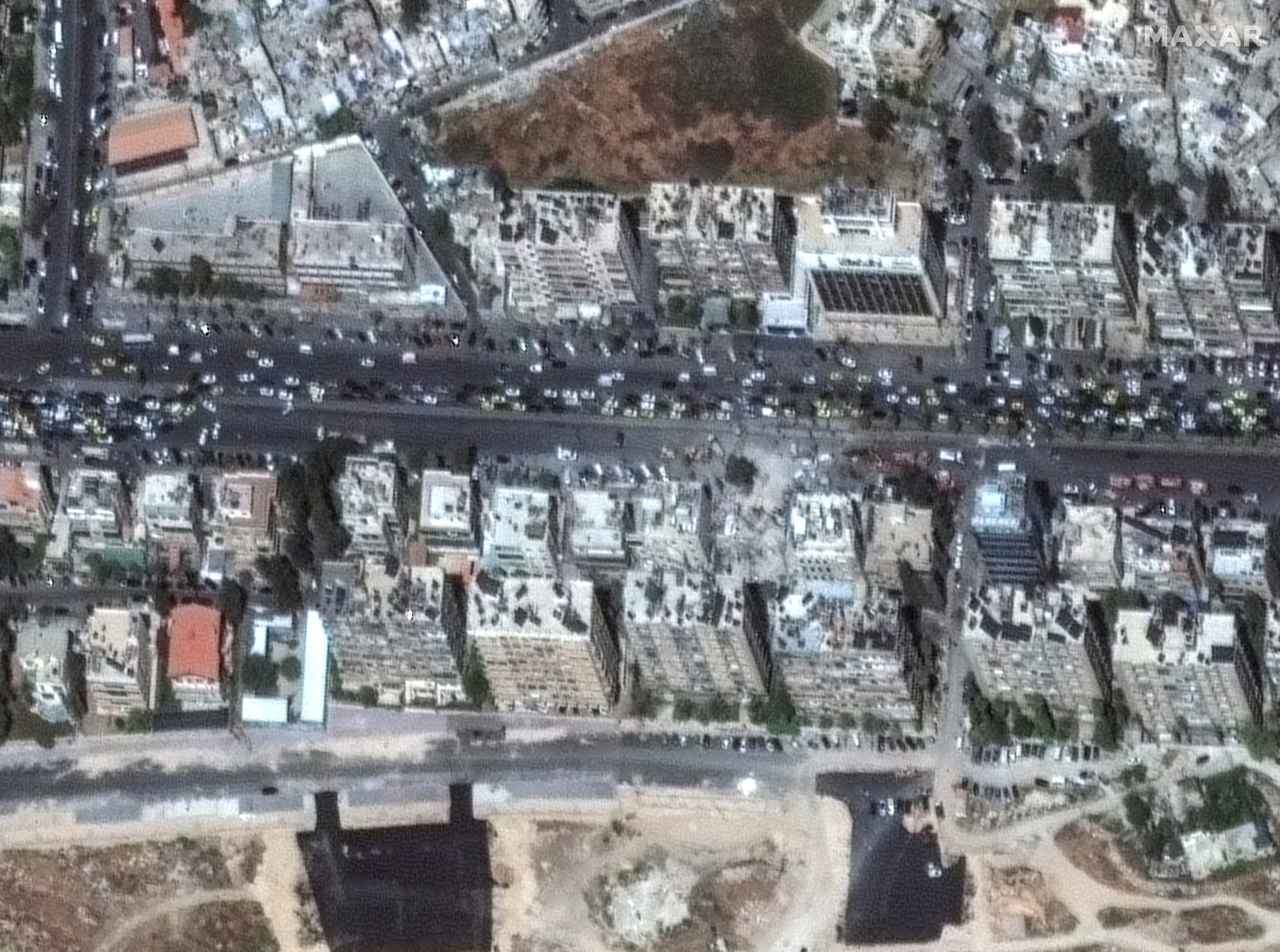 A satellite image shows the Iranian embassy and consulate following a suspected Israeli strike, in Damascus