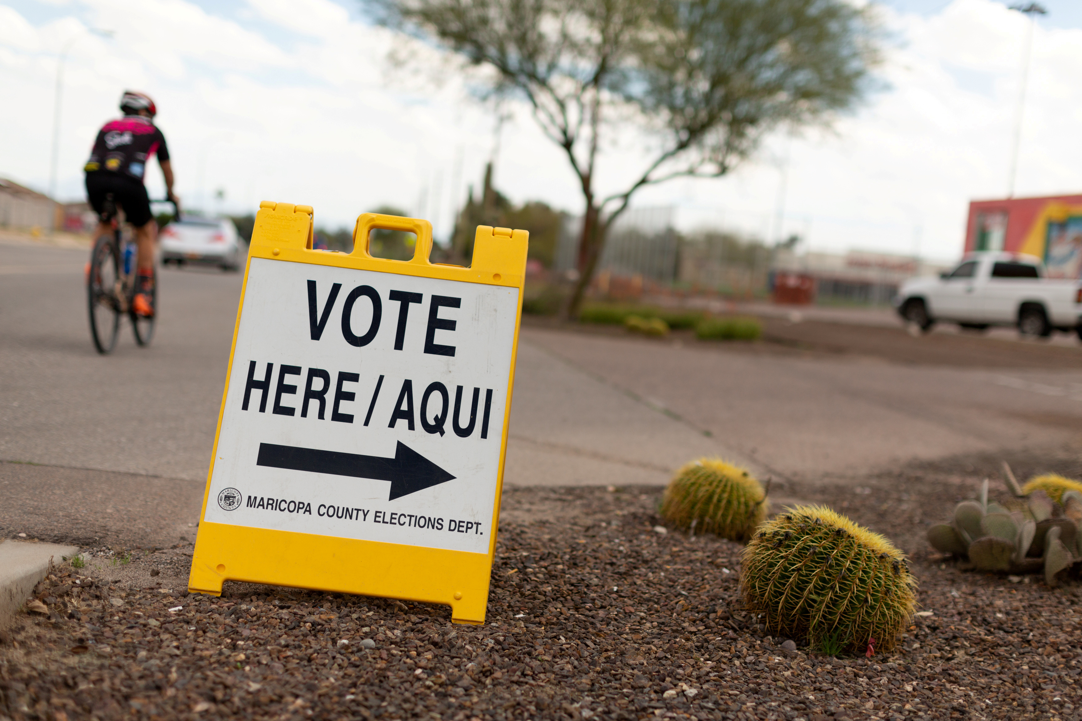 Voters cast their ballots in the Democratic primary in Sun City
