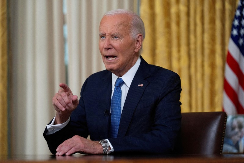 U.S. President Joe Biden addresses the nation on his decision to end his reelection bid in Washington