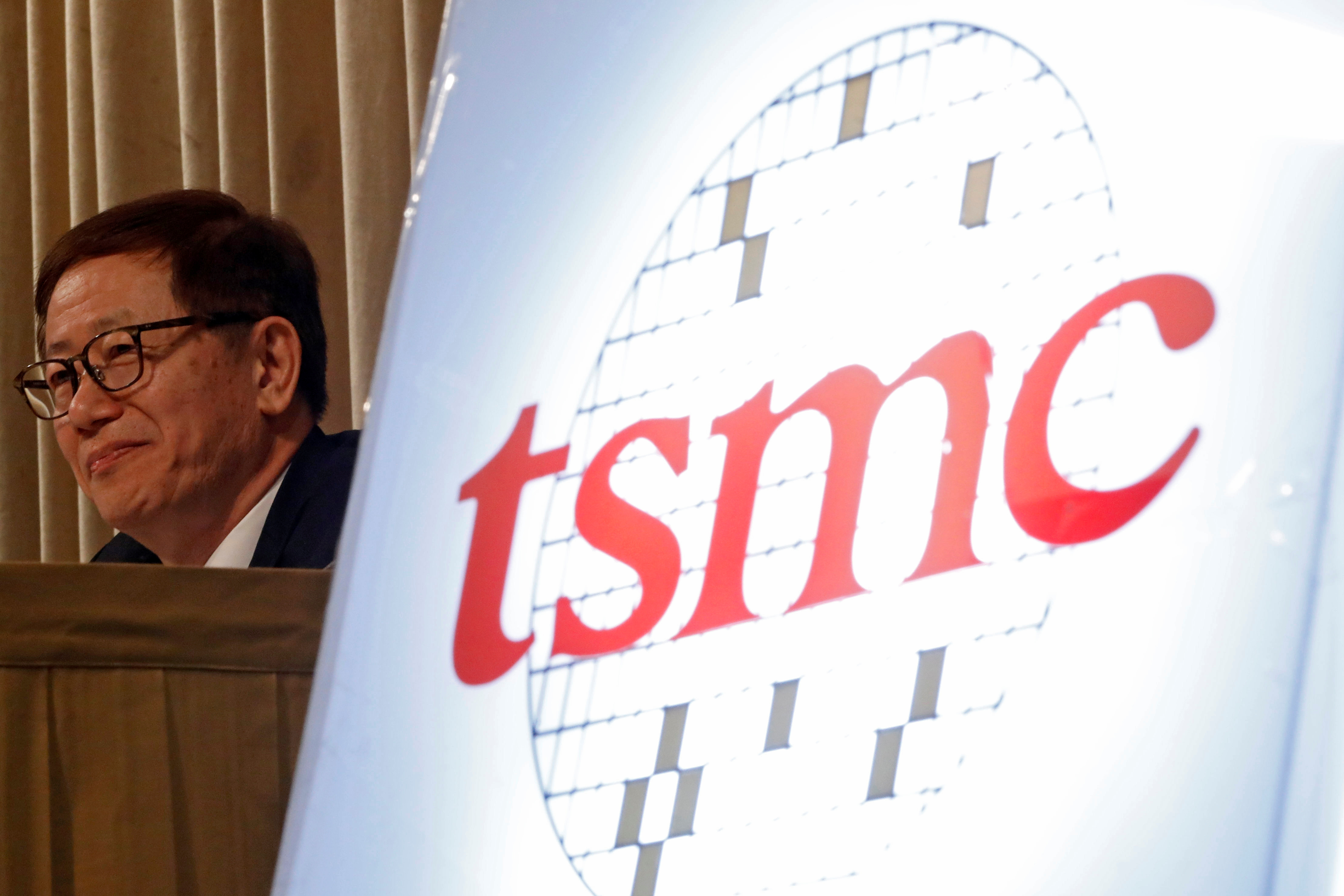 TSMC President and Co-CEO Mark Liu attends an investors' conference in Taipei