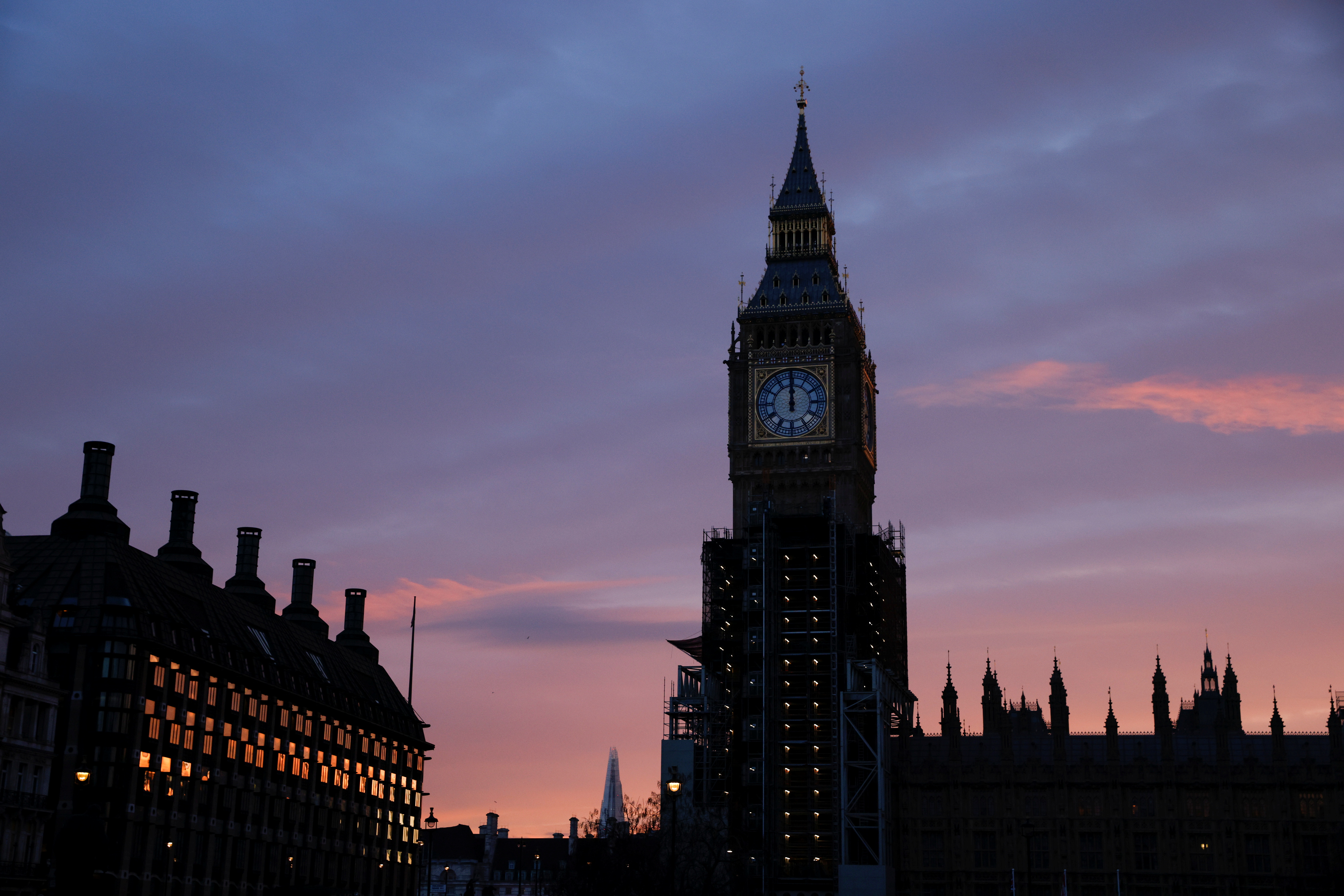 Houses of Parliament at dawn in London