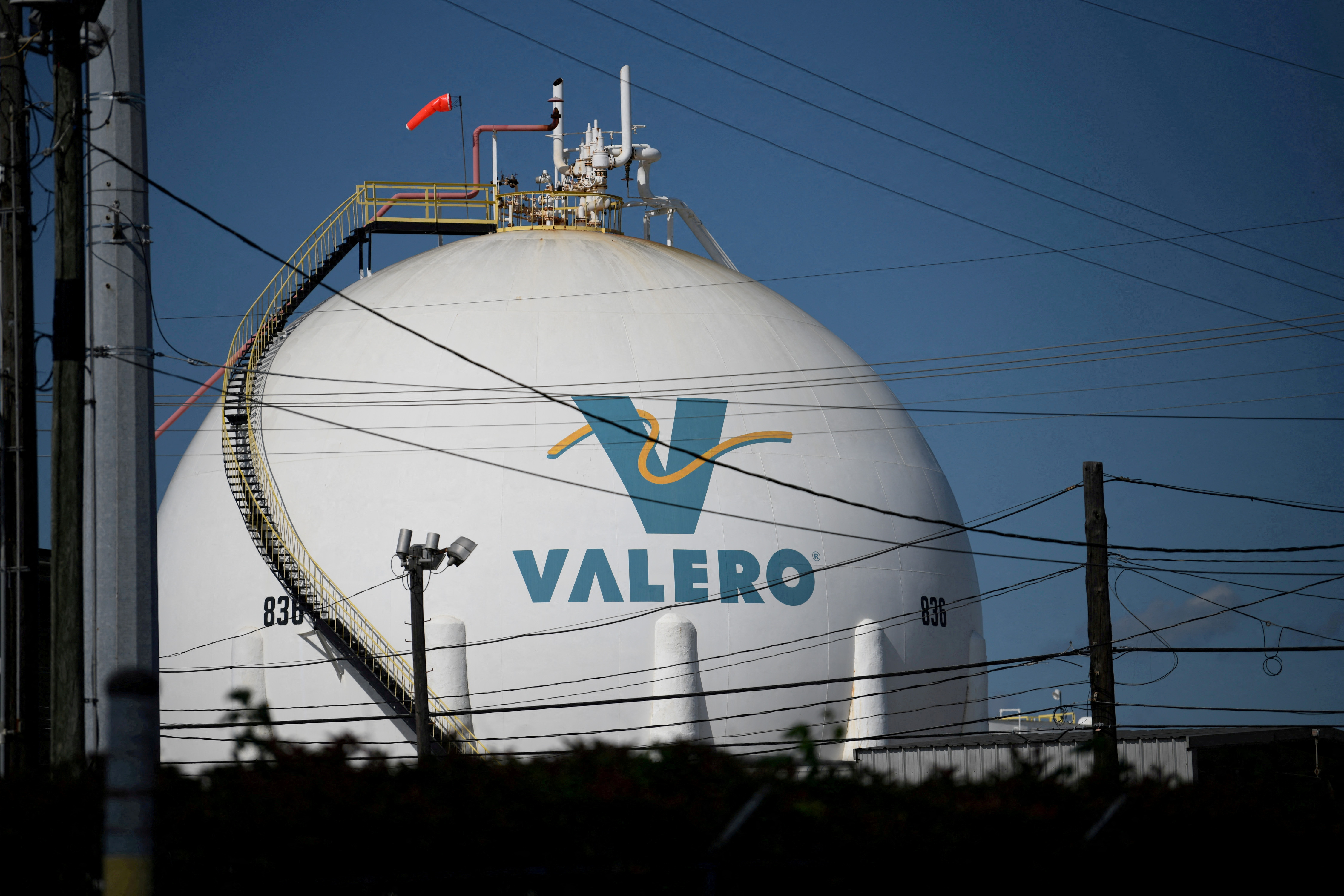 FILE PHOTO: The Valero refinery next to the Houston Ship Channel