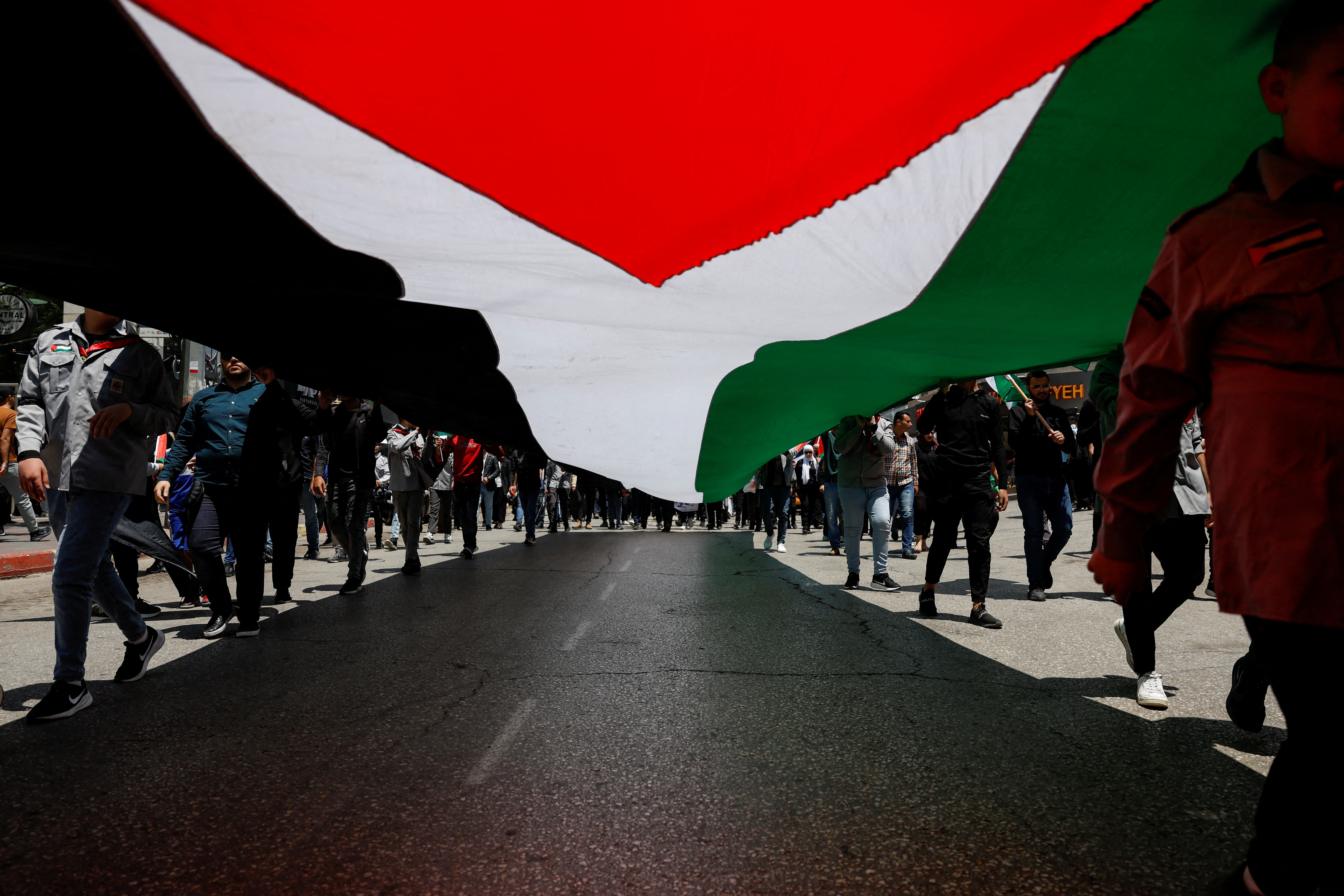 Protest to mark the 76th anniversary of the Nakba, in Ramallah