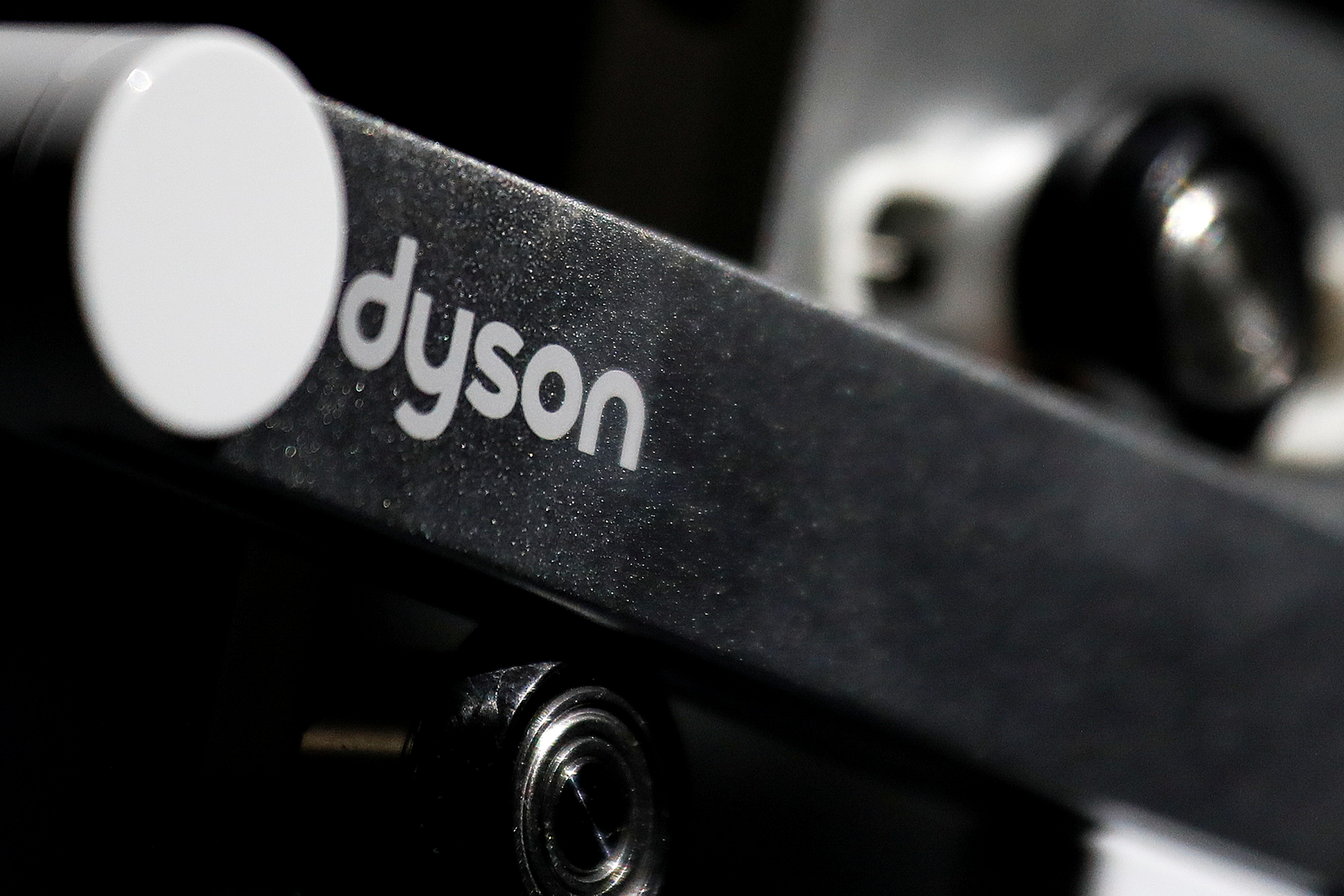 Dyson logo is seen on one of company's products presented during an event in Beijing