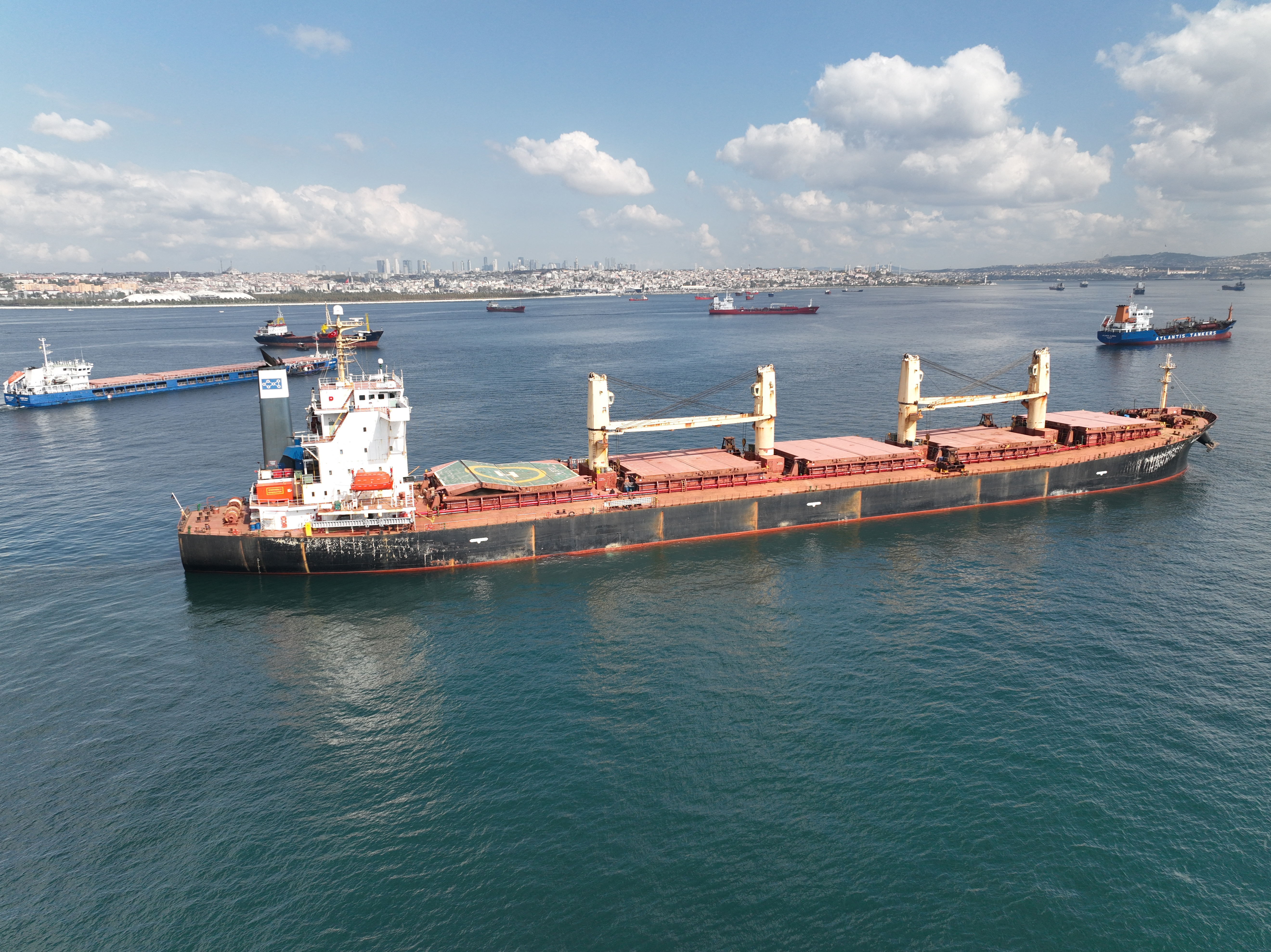 Bulk carrier Ellie M waits for the inspection in Istanbul