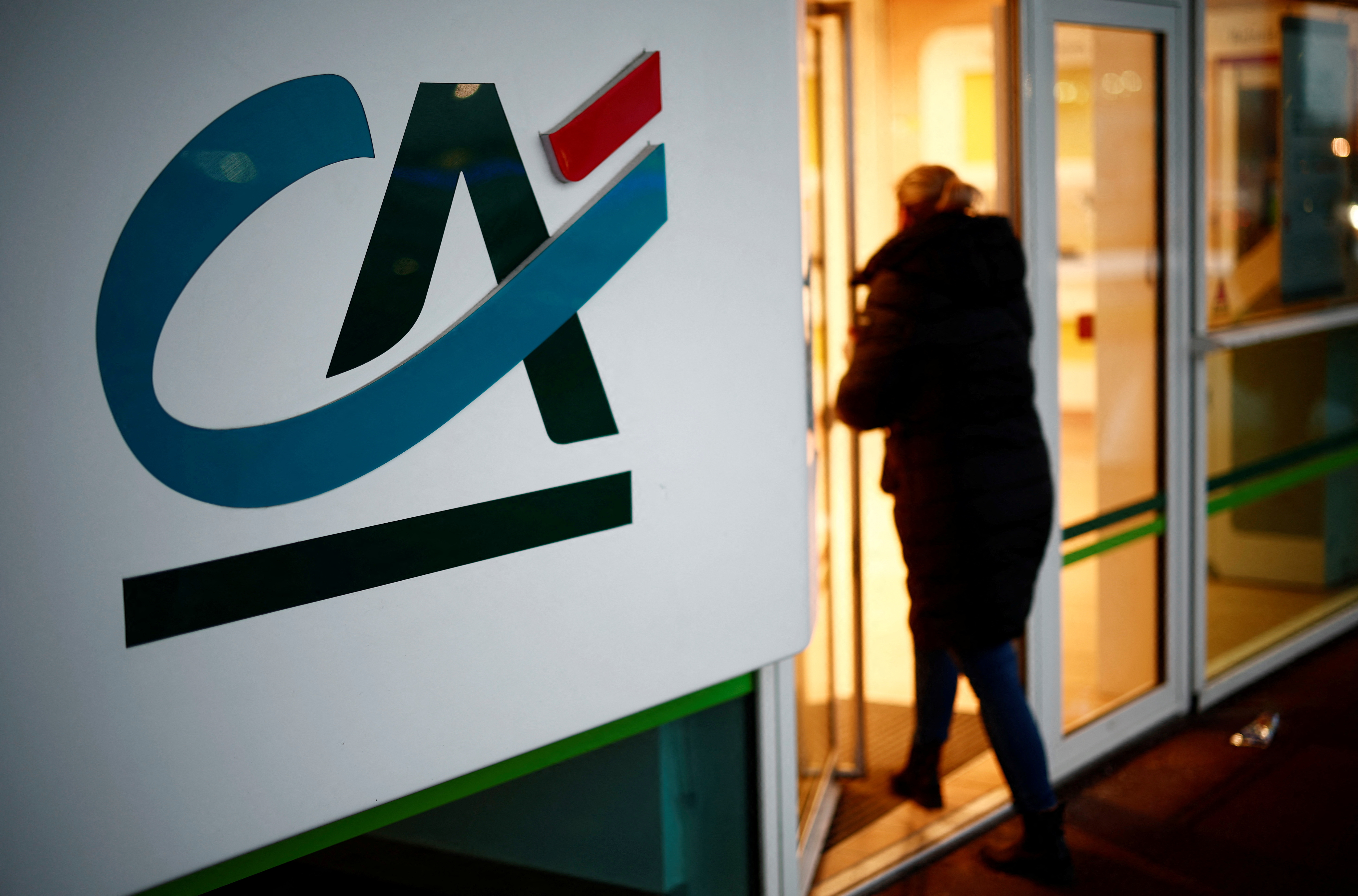 The logo of Credit Agricole near Nantes