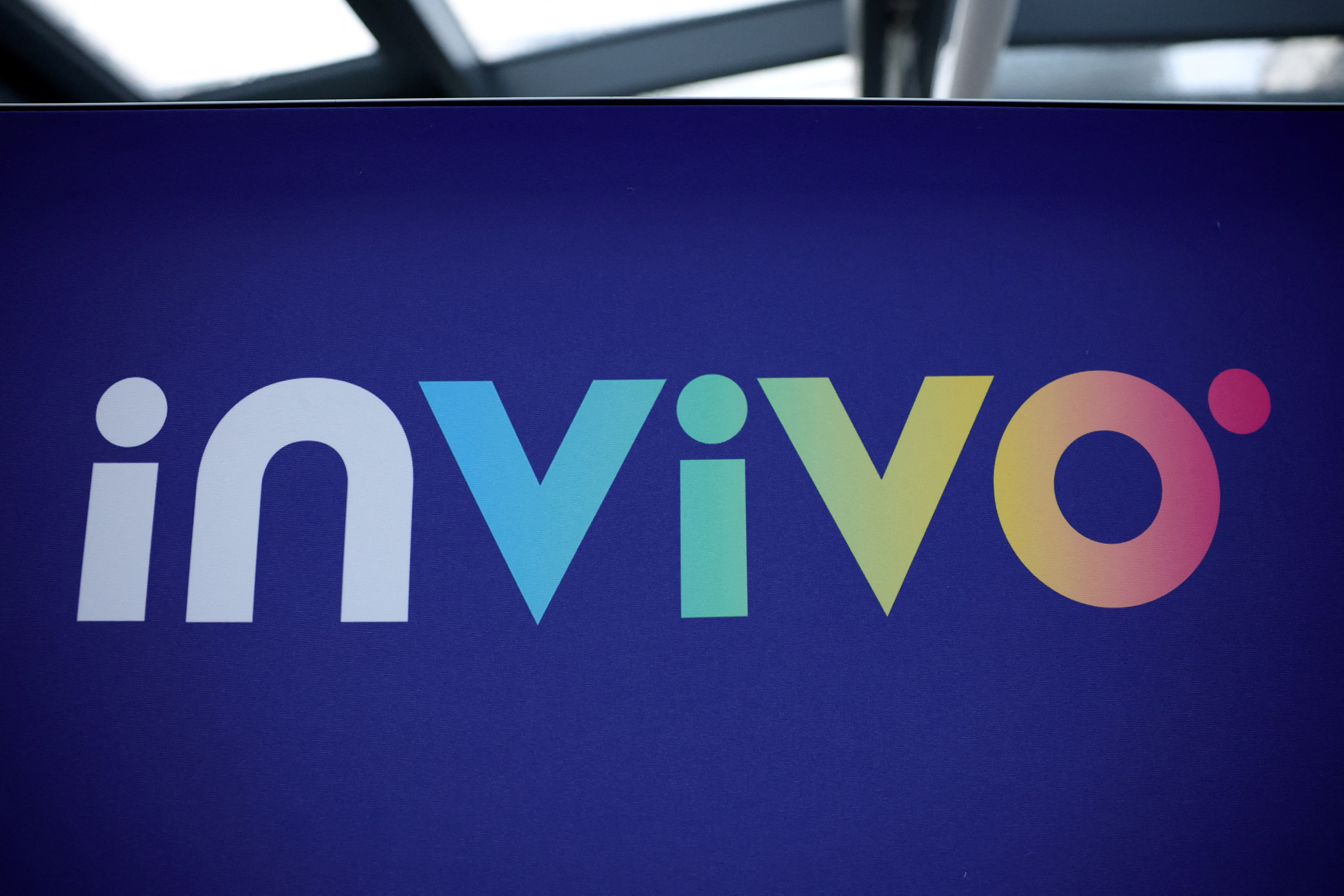 The logo of InVivo is seen at the company's headquarters in Paris