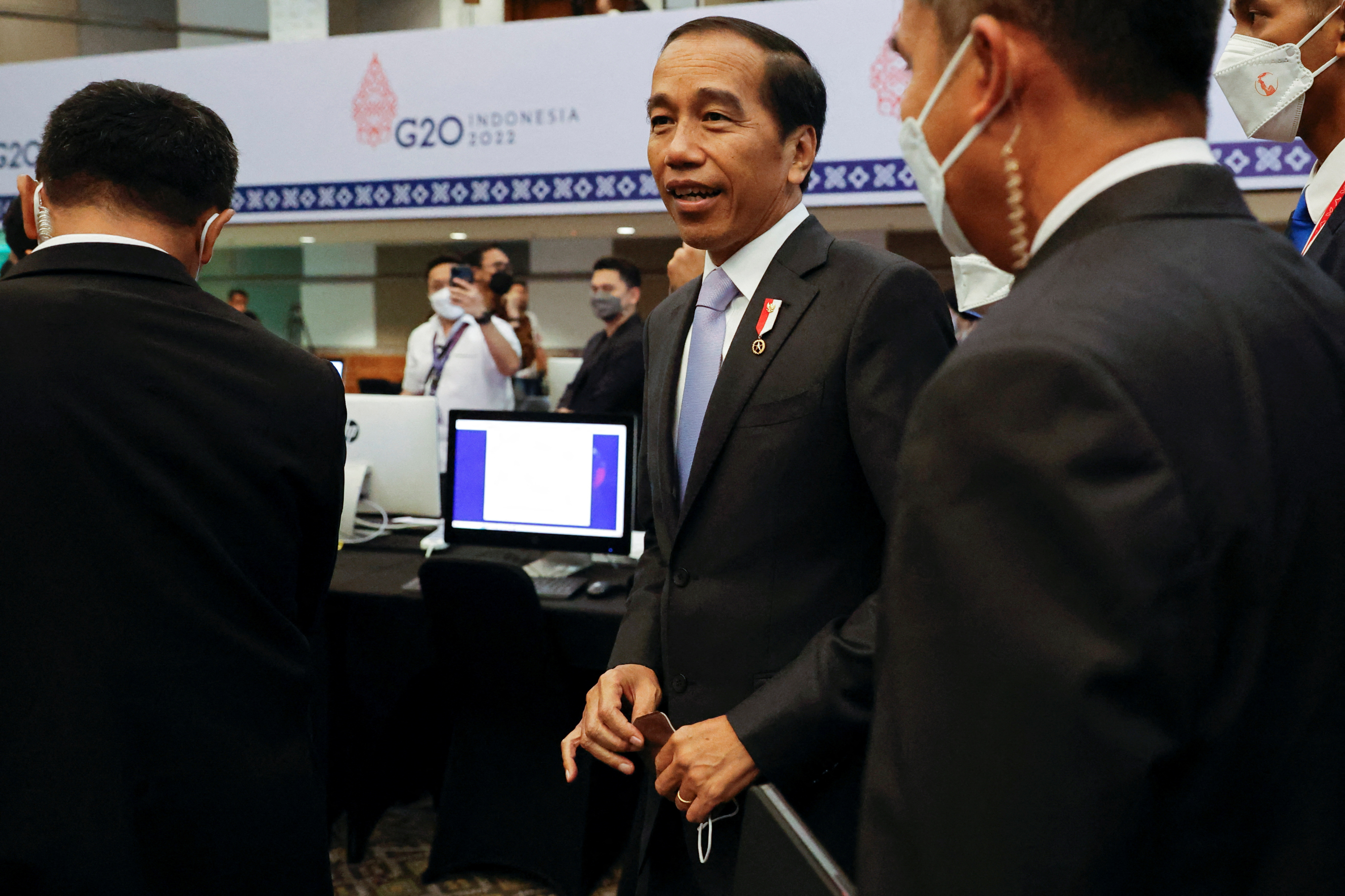 Indonesian President Joko Widodo visits Media Center of G20 Summit in Nusa Dua
