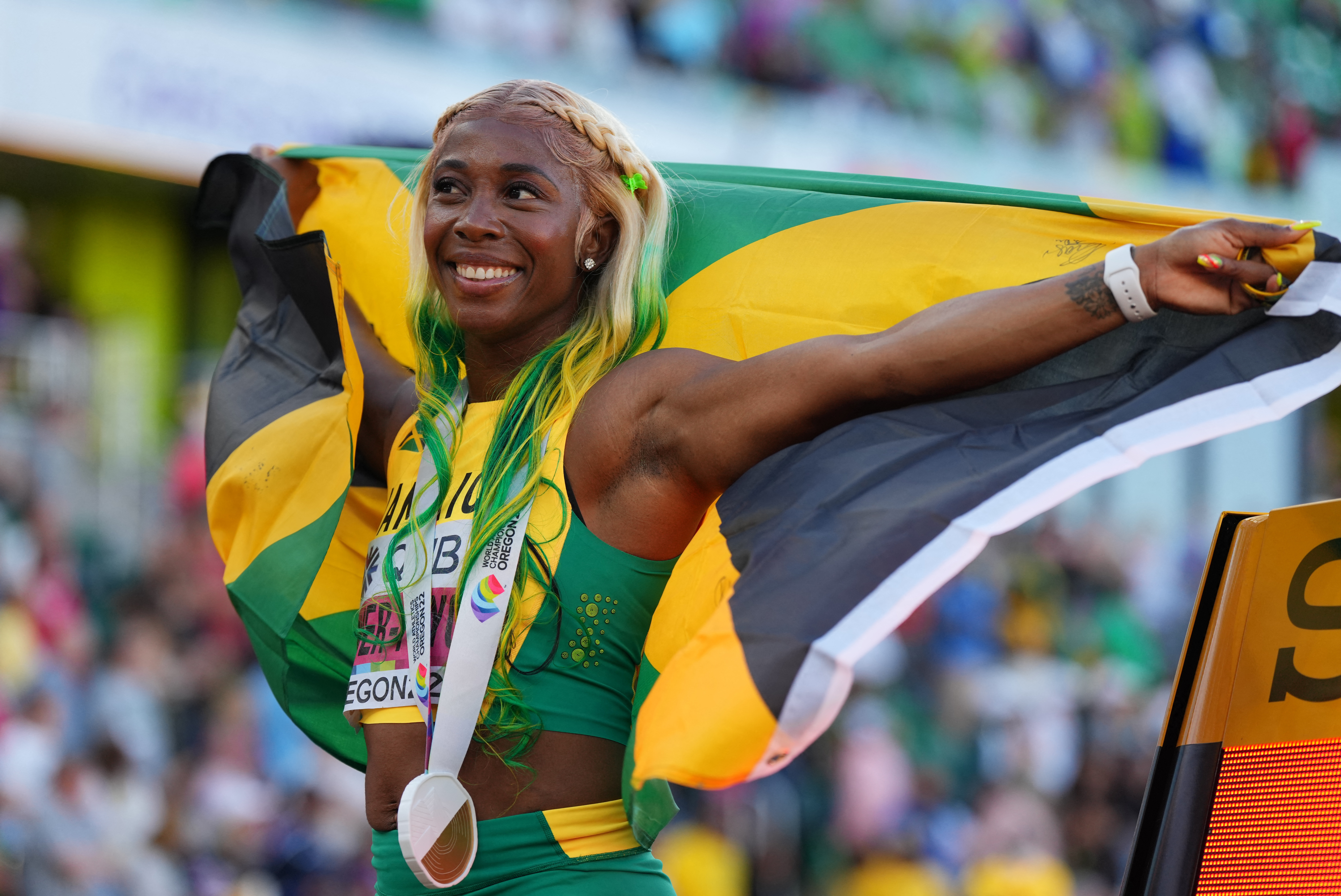 Amazing Fraser-Pryce leads Jamaican clean sweep in women's 100