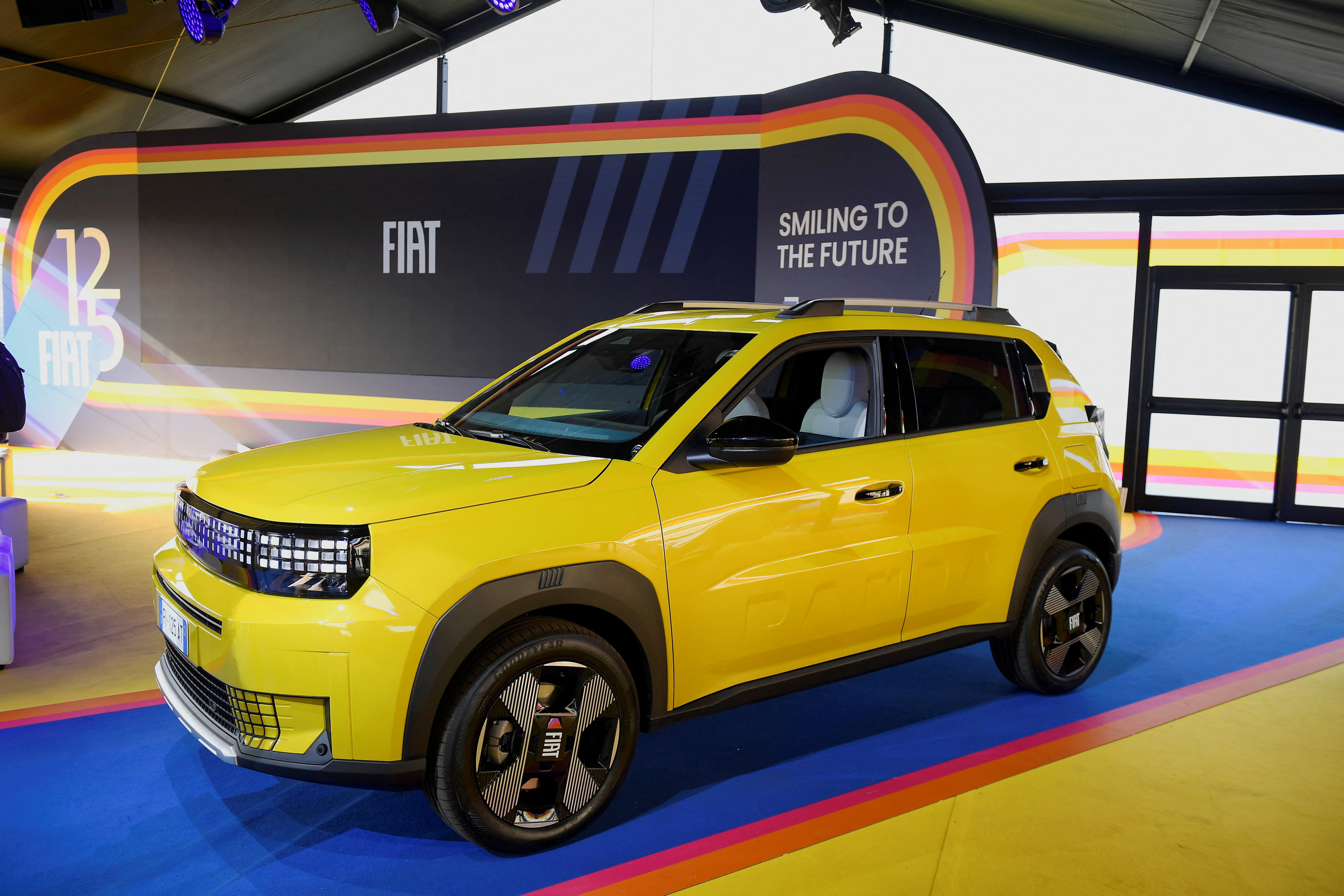 Fiat unveils its new Panda car during the celebration of its 125th anniversary, in Turin