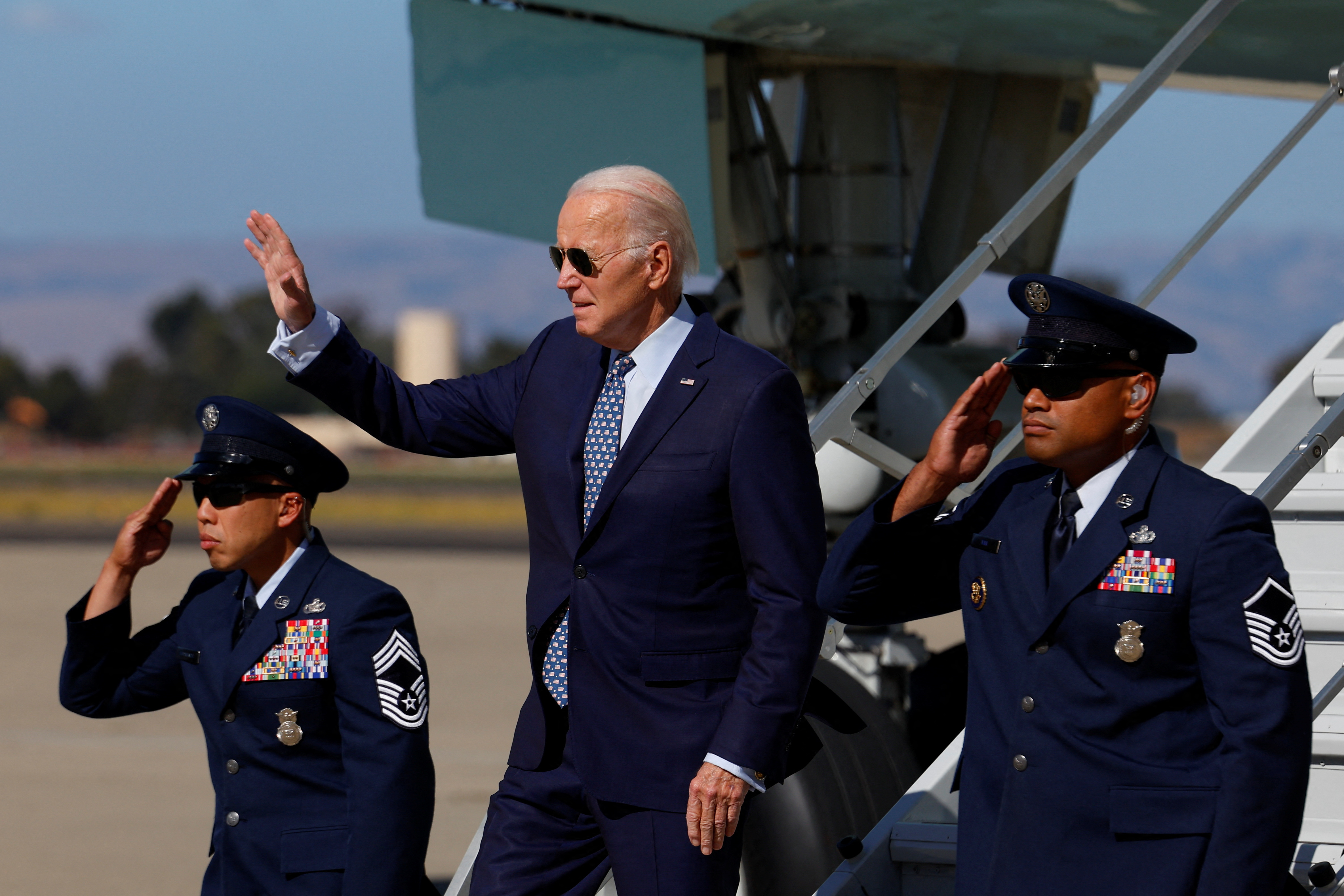 U.S. President Joe Biden arrives in California