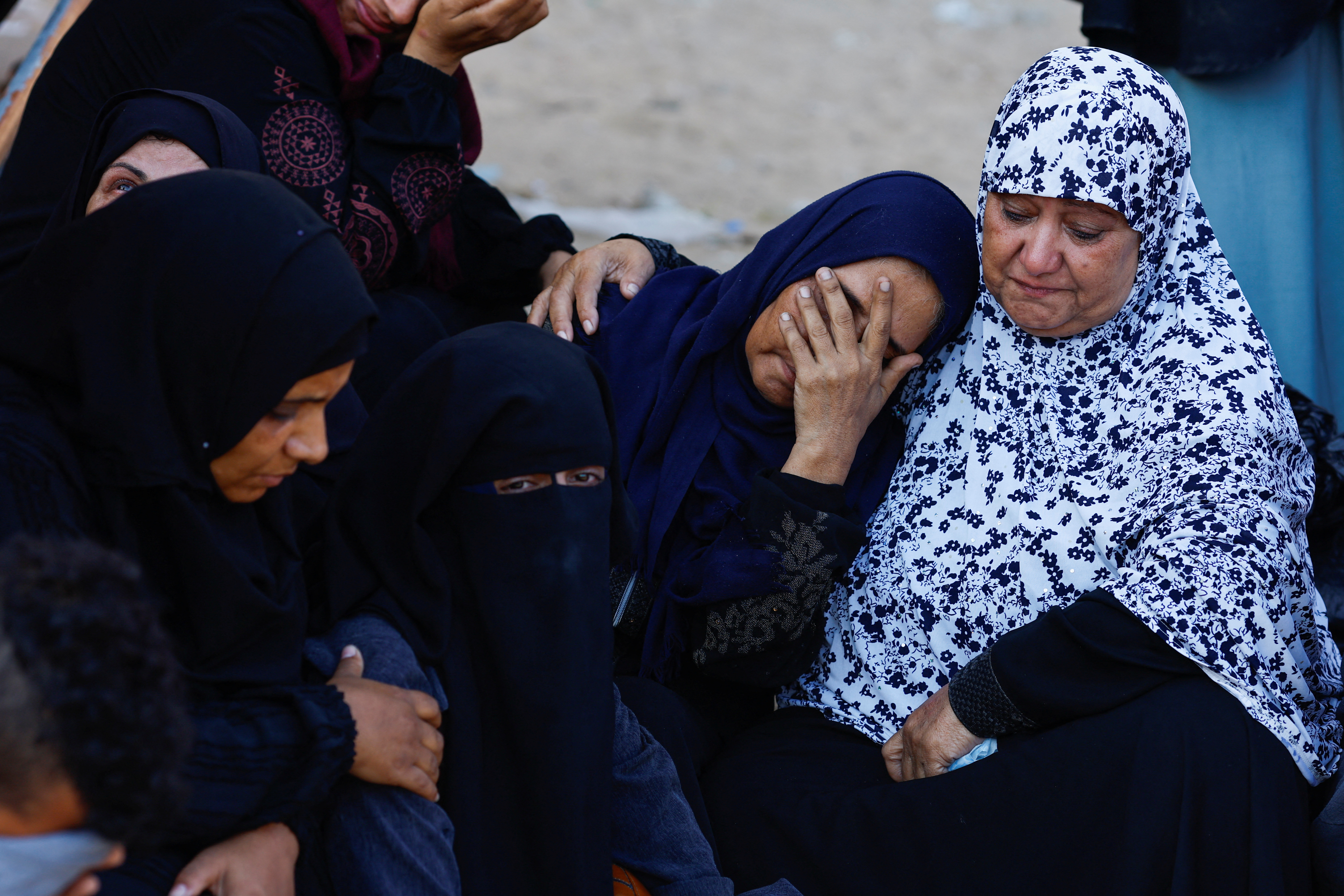 Funeral of Palestinians killed in Israeli strikes, in Khan Younis