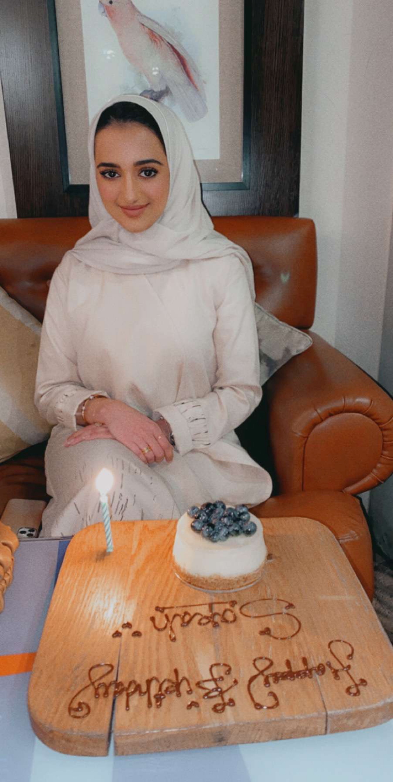Sarah al-Jabri, daughter of former Saudi intelligence official Saad al-Jabri, celebrates her 20th birthday in Riyadh, Saudi Arabia, in this handout picture shot March 6, 2020.  Khalid al-Jabri/Handout via REUTERS