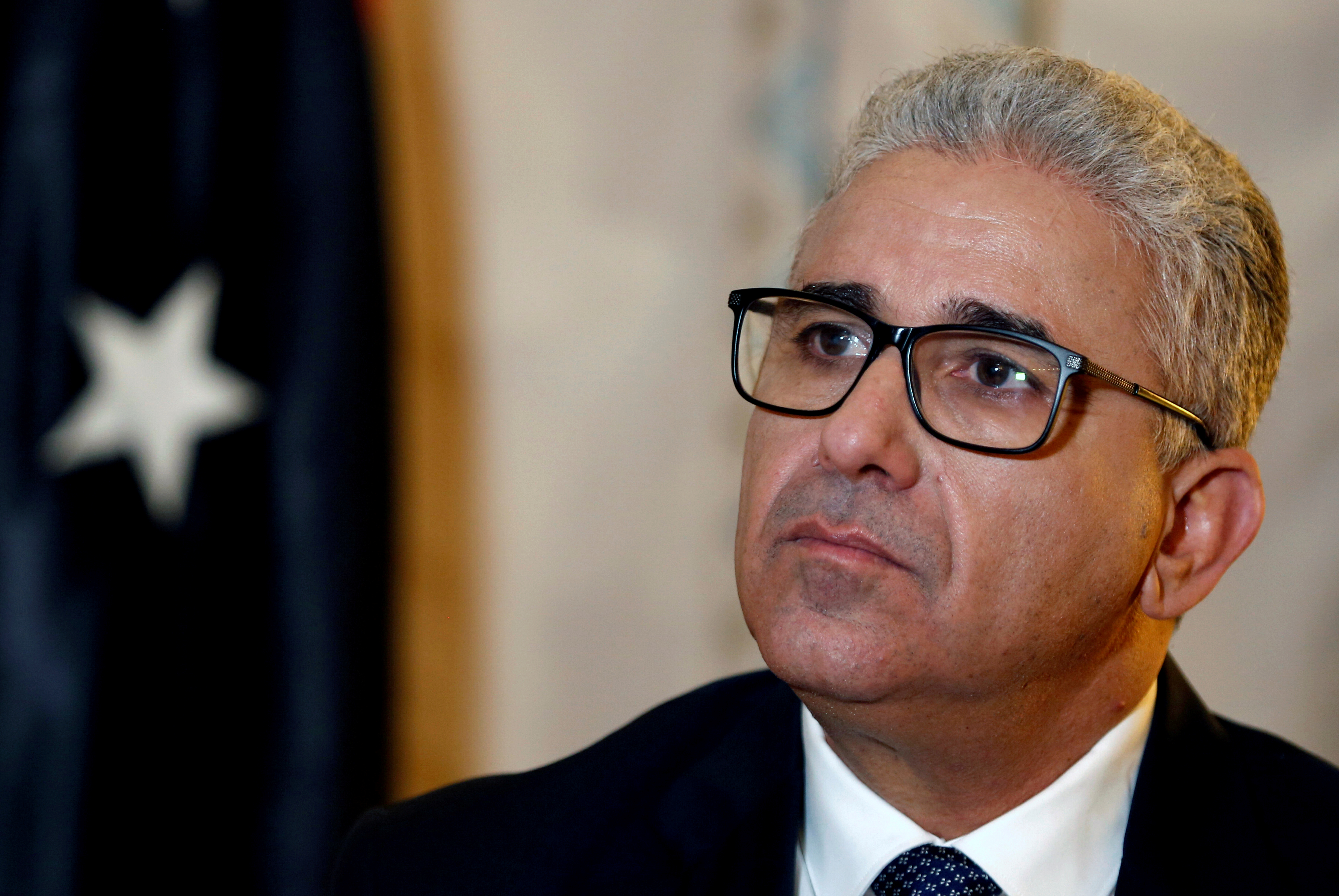 Libya's interior minister Fathi Bashagha attends an interview with Reuters in Tunis