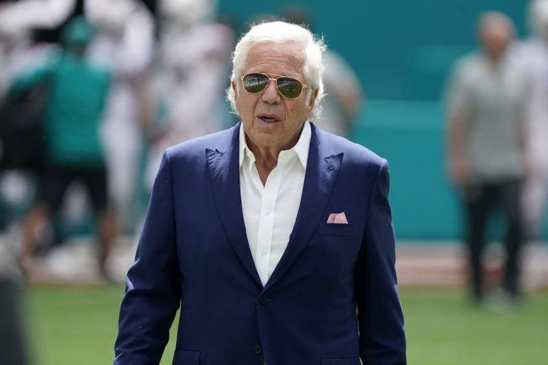 Sep 15, 2019; Miami Gardens, FL, USA; New England Patriots owner Robert Kraft before the game against the Miami Dolphins at Hard Rock Stadium. Mandatory Credit: Kirby Lee-USA TODAY Sports