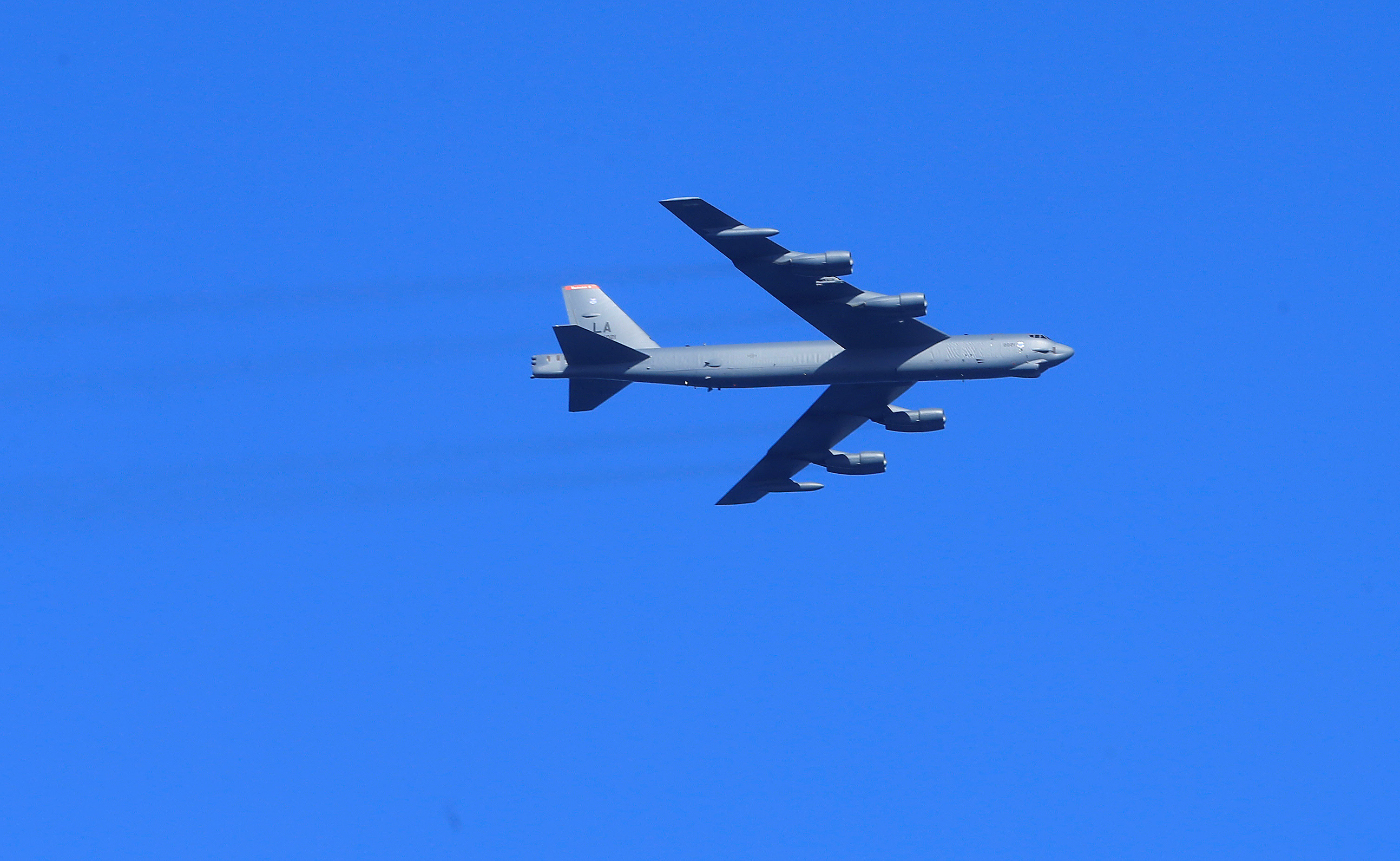 U.S. Air Force B-52 bomber flies during the annual recurring multinational, maritime-focused NATO exercise BALTOPS 2017 near Ventspils