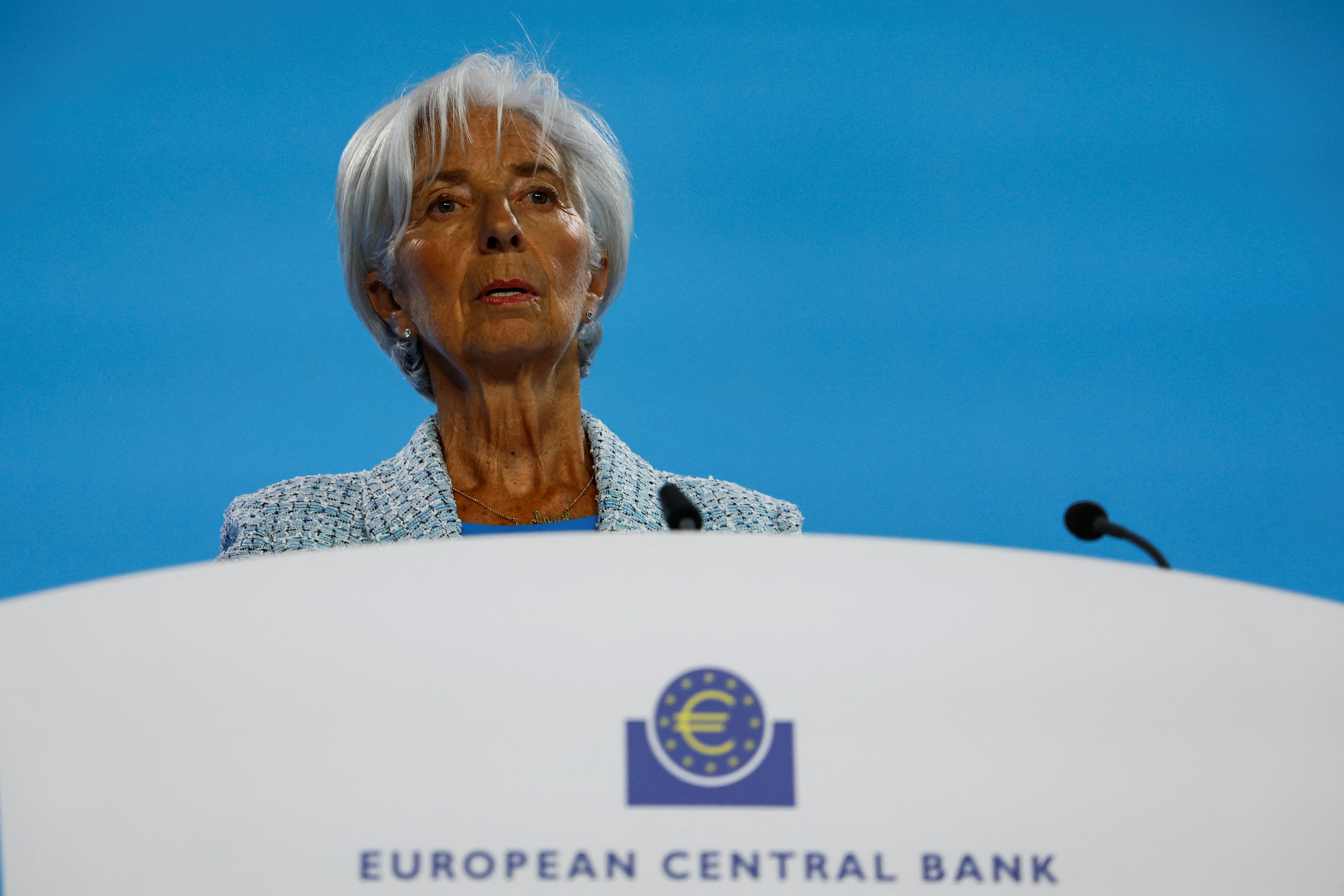 ECB's Lagarde attends a press conference