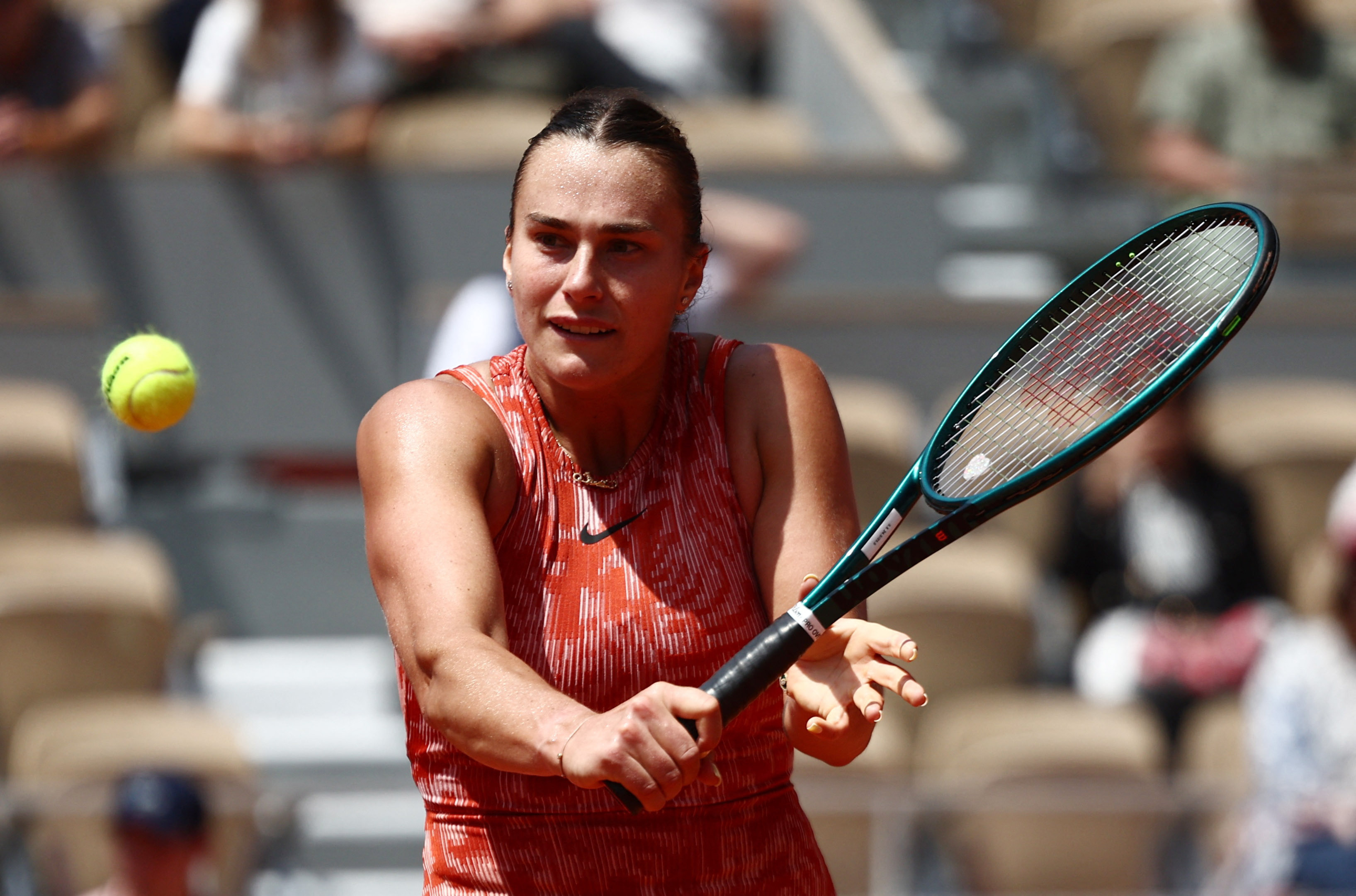 Second seed Sabalenka bludgeons Navarro for French Open quarter-final