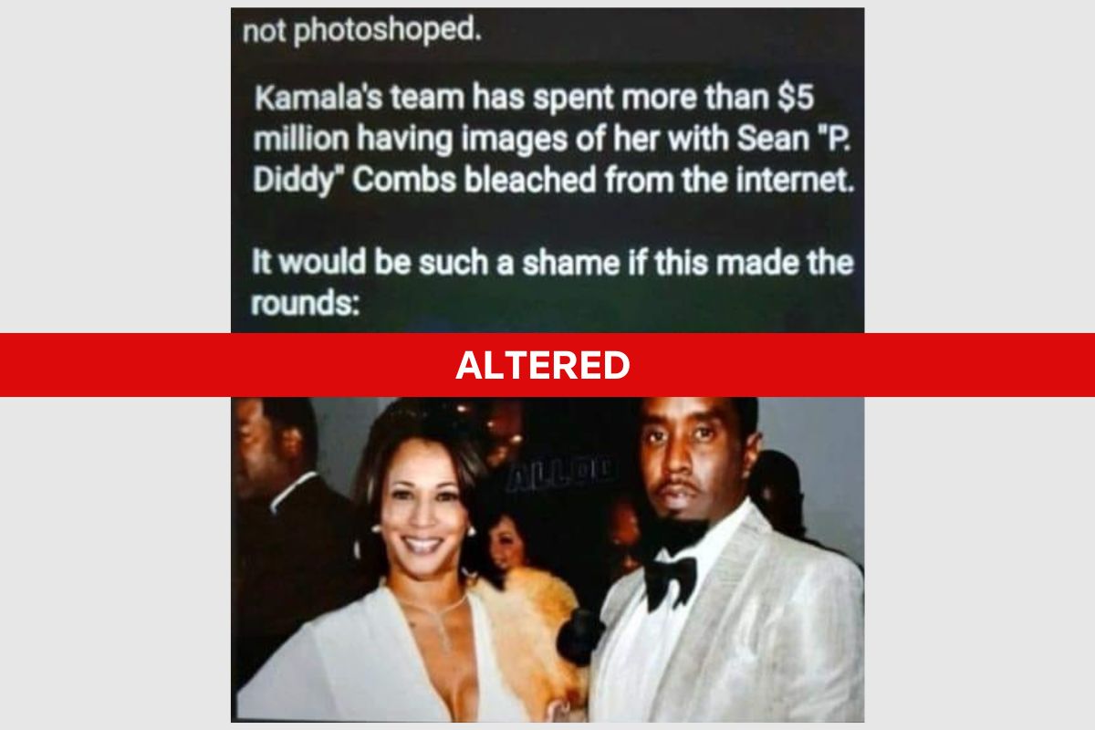 Fact Check: Photo of Kamala Harris with Sean 'Diddy' Combs is altered |  Reuters, image size:1200x800