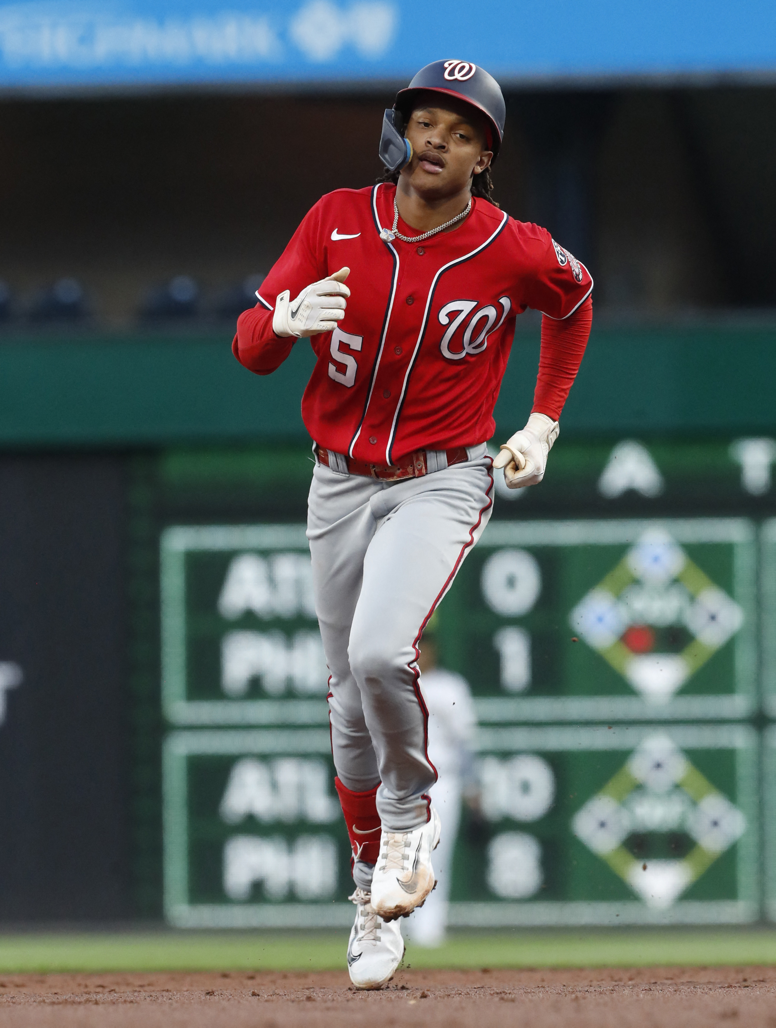 Abrams homers twice, Corbin pitches into the seventh as Nationals ease past  Pirates 6-2