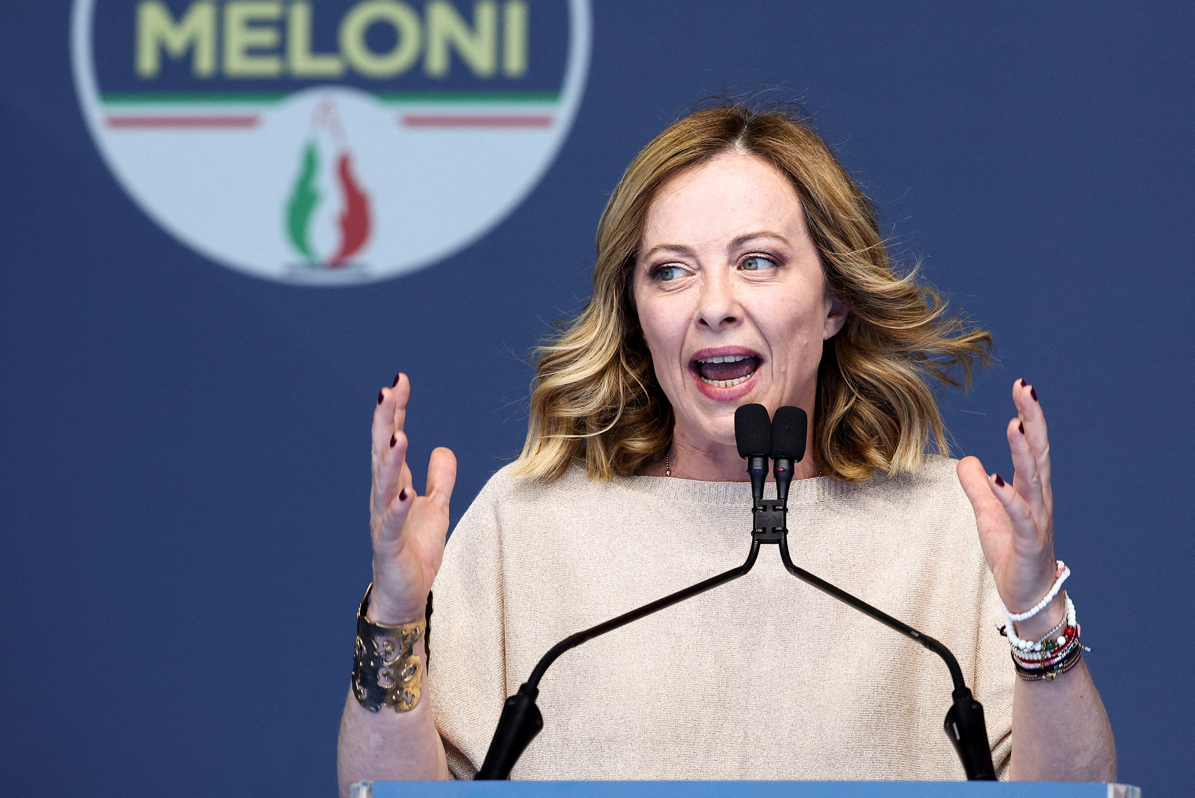 Italian Prime Minister Giorgia Meloni holds final rally for European Parliament Elections in Rome