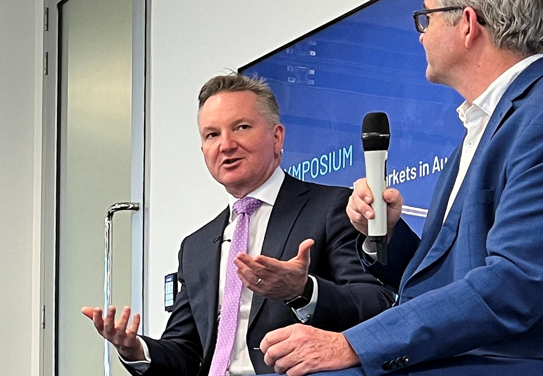 Australia’s Climate Change and Energy Minister Chris Bowen speaks at Carbon Market Institute symposium in Melbourne