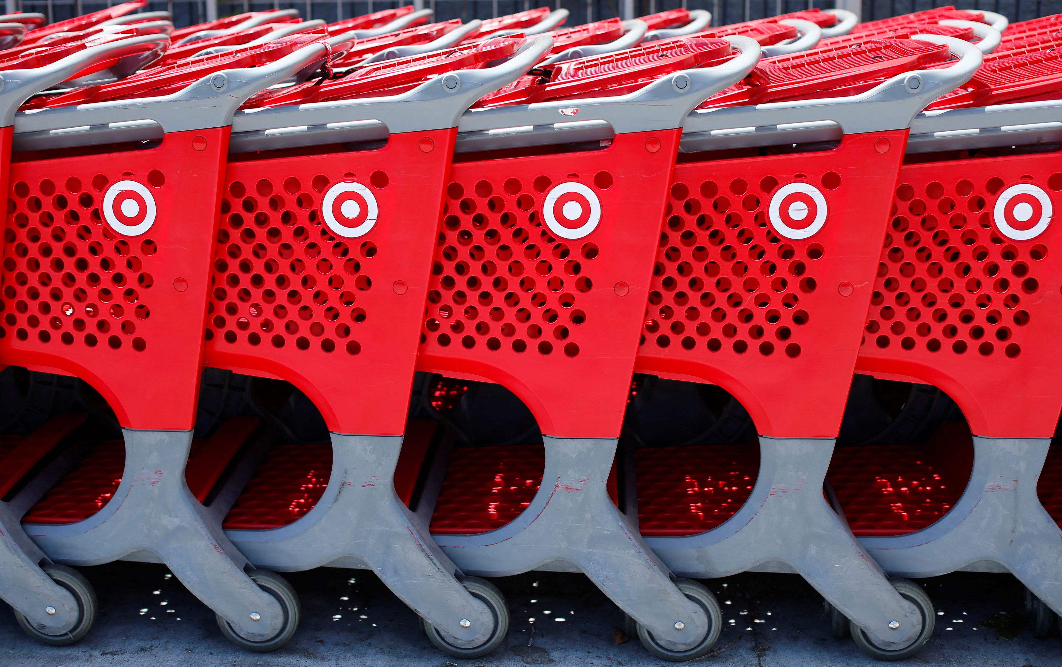Shopping carts from a Target store 