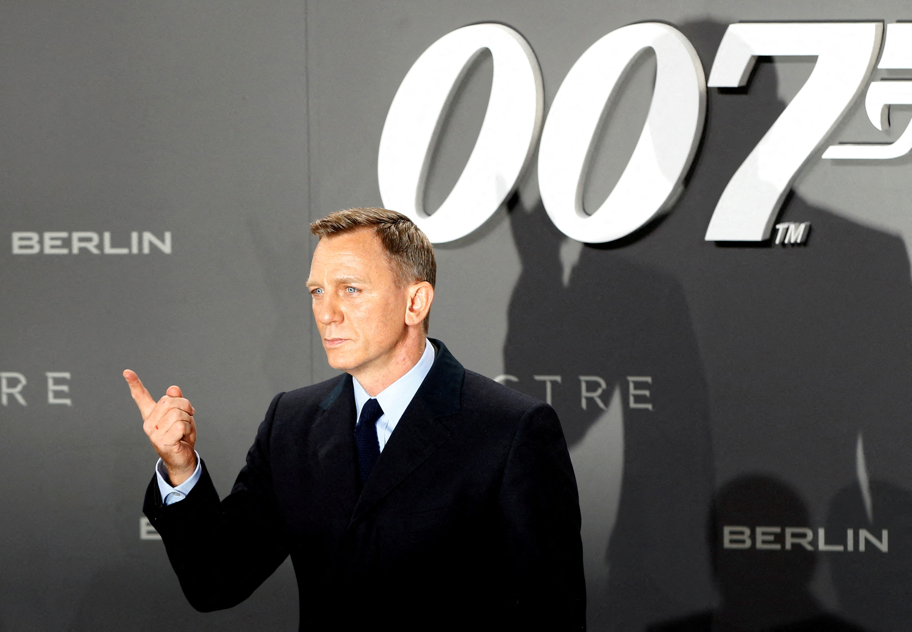 Actor Daniel Craig poses on the red carpet at the German premiere of the James Bond 007 film 
