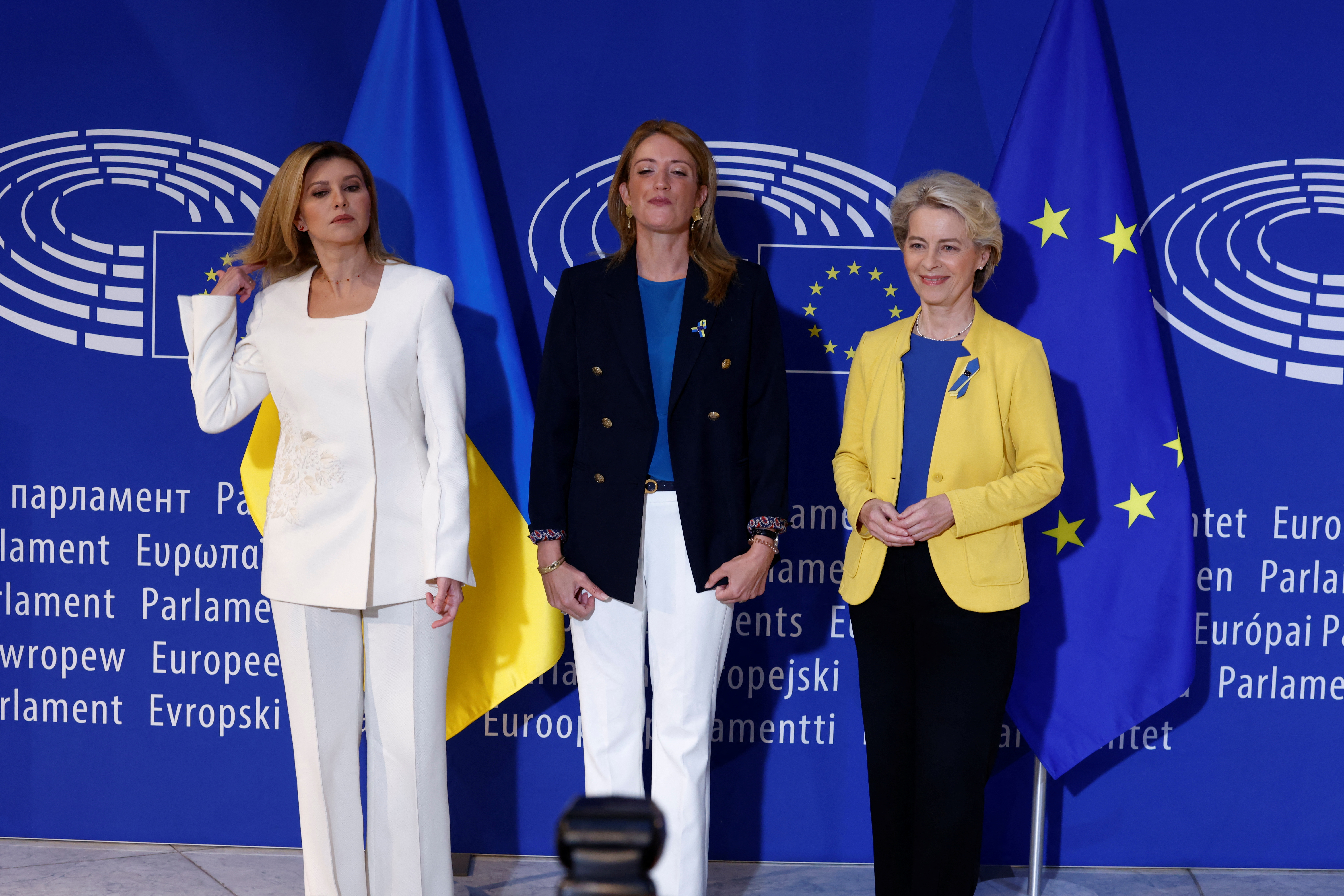 Ukrainian first lady Olena Zelenska visits the European Parliament, in Strasbourg