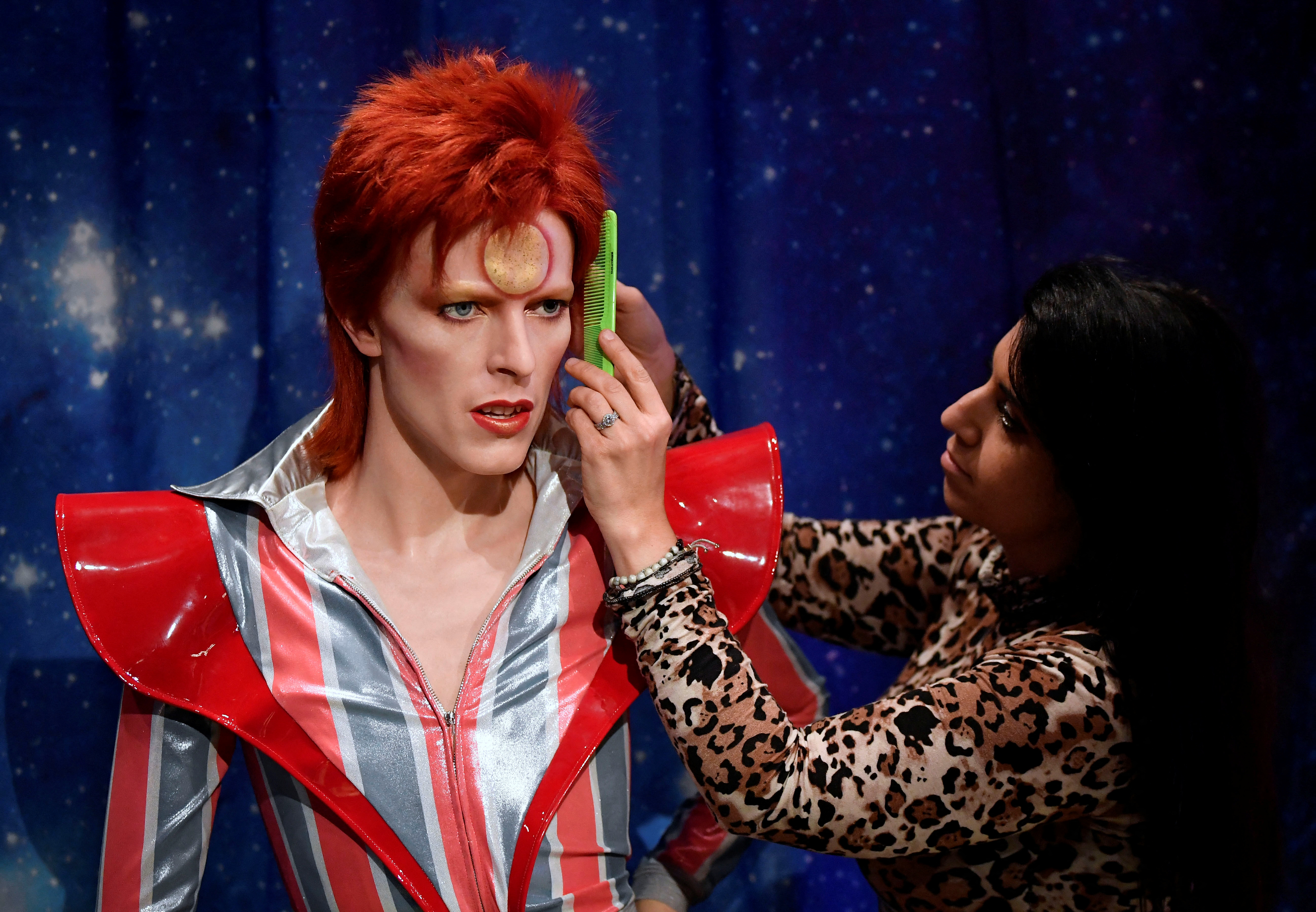 New wax work of David Bowie in redesigned Music Festival zone at Madame Tussauds in London