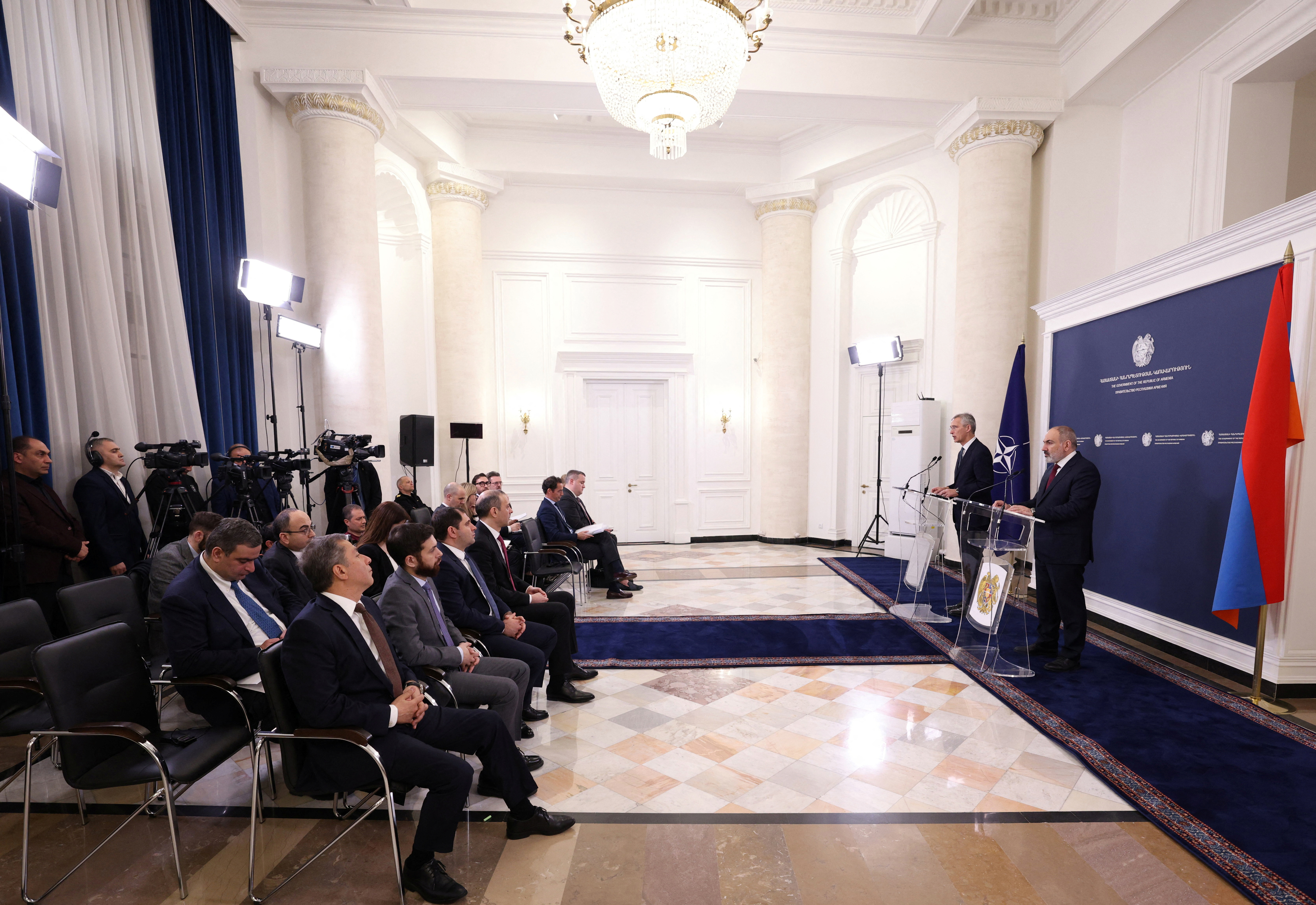 NATO Secretary General Jens Stoltenberg meets Armenian Prime Minister Nikol Pashinyan in Yerevan