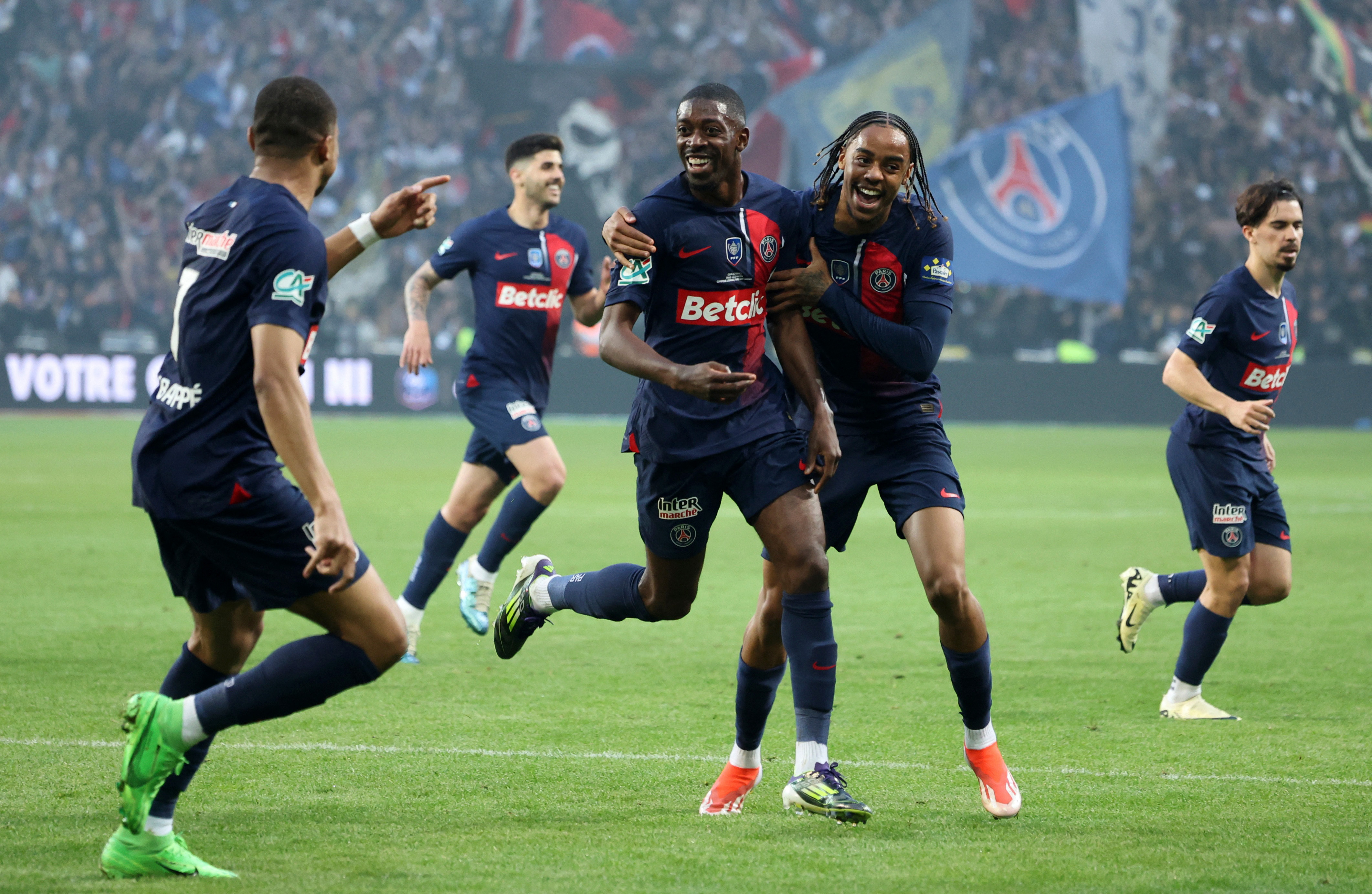 PSG beat Lyon 2-1 to win French Cup final in Mbappe's farewell appearance |  Reuters, image size:4246x2766