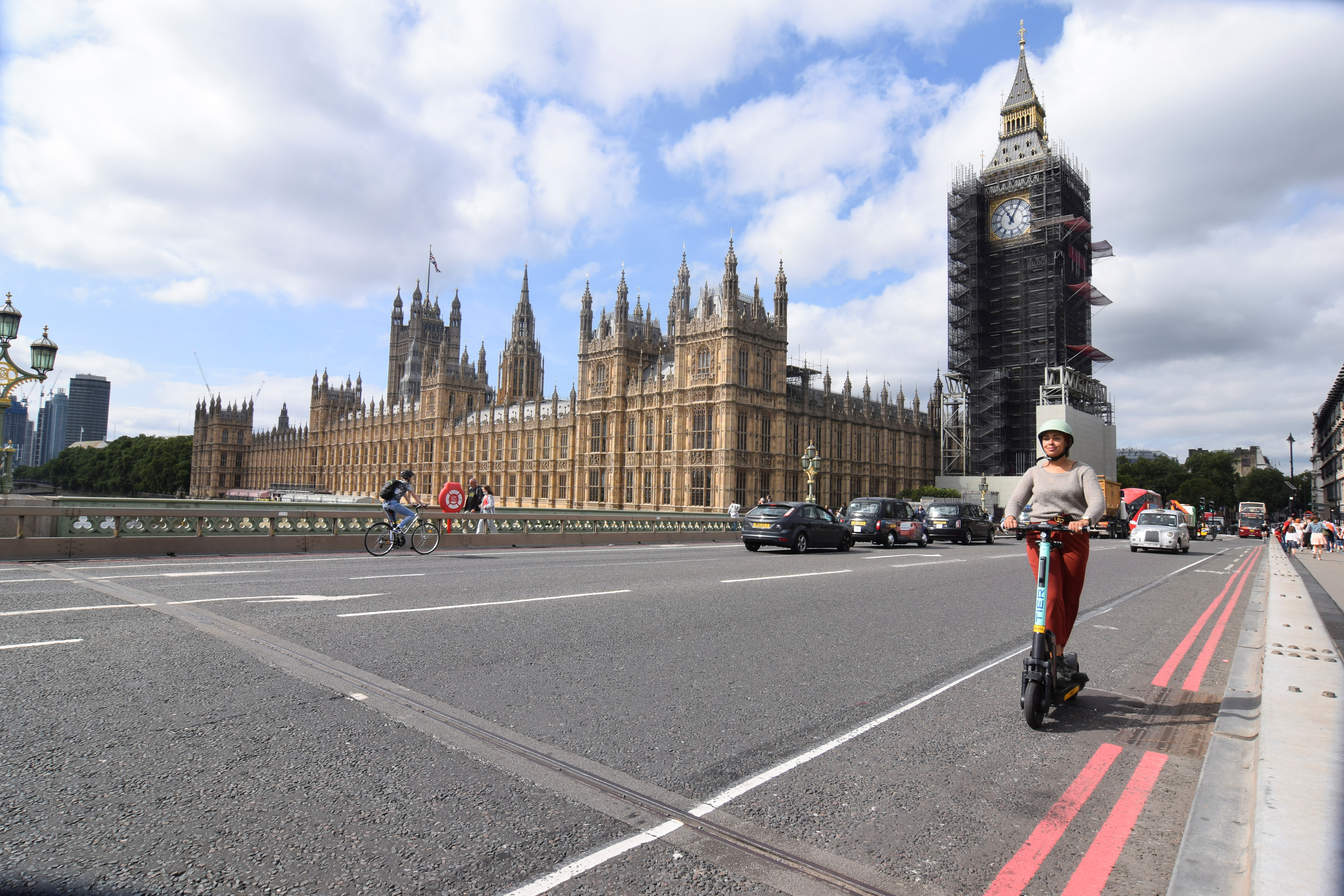 Tier demonstration of an e-scooter in London