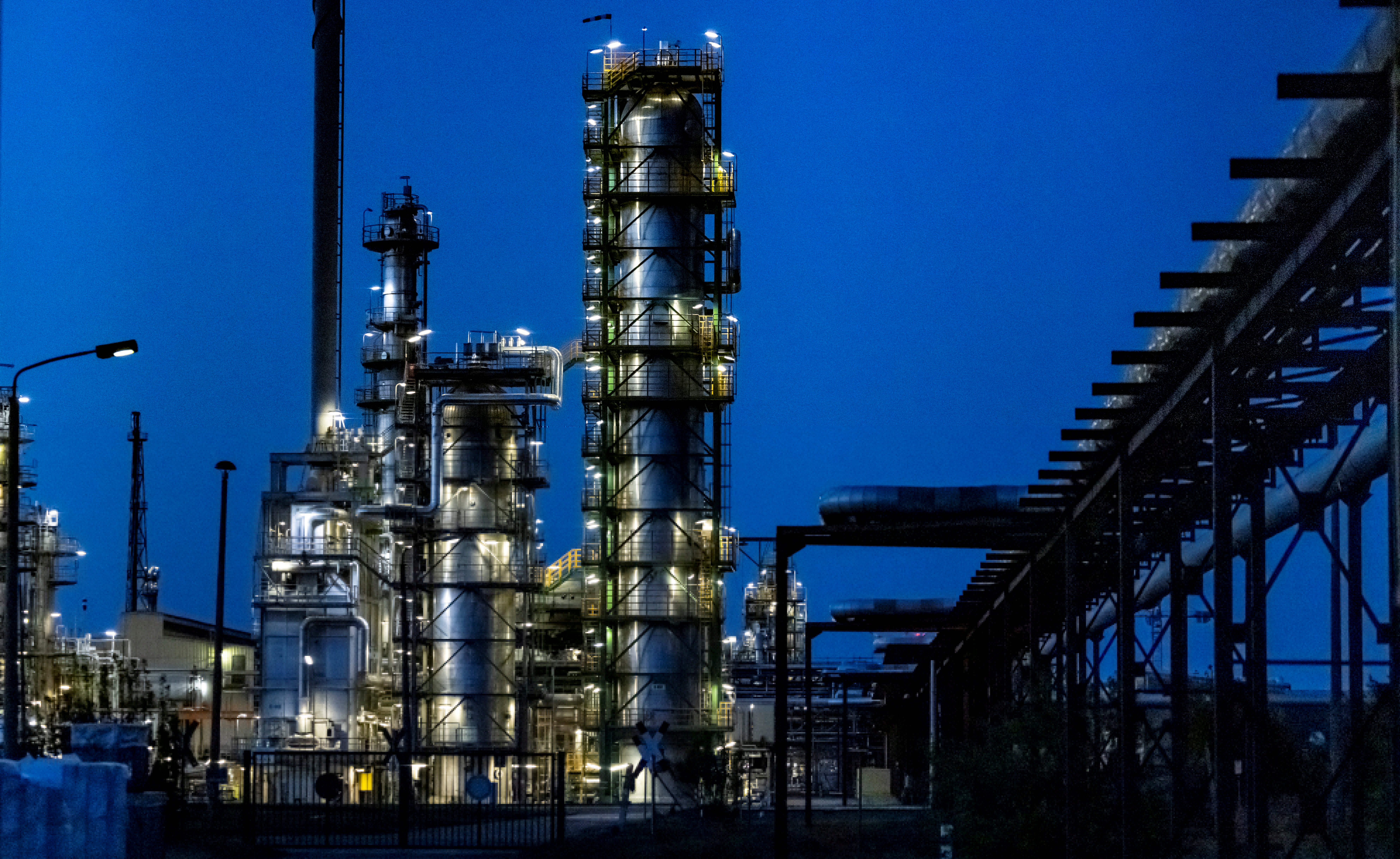 The PCK oil refinery in Schwedt, Germany