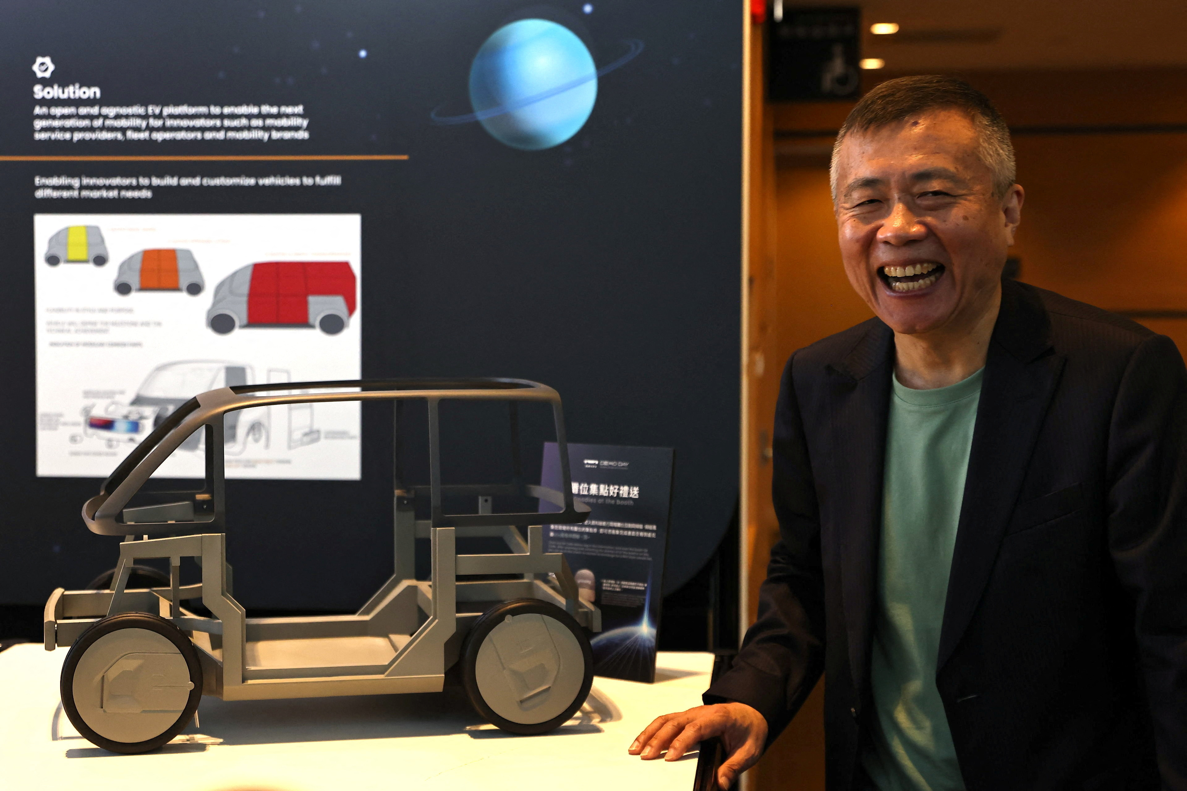 MIH CEO Jack Cheng poses for a photo at the Foxconn's EV development platform MIH demo day, in Taipei