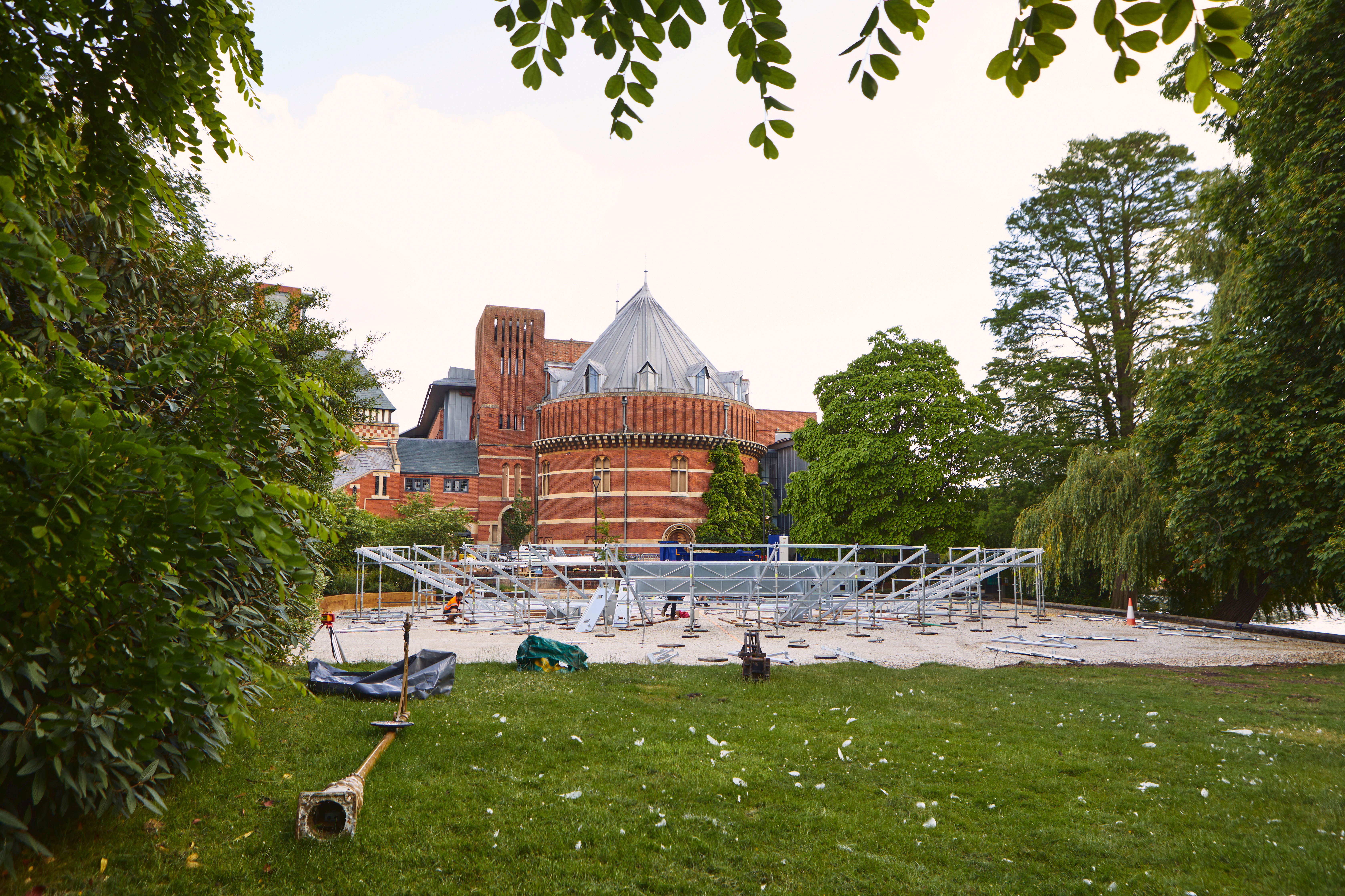 A view shows the construction site for Lydia and Manfred Gorvy Garden Theatre, as Britain's Royal Shakespeare Company prepares to launch their new garden theatre, in Stratford-upon-Avon, Britain June 22, 2021. Courtesy Sam Allard/Fisher studios/RSC/Handout via REUTERS