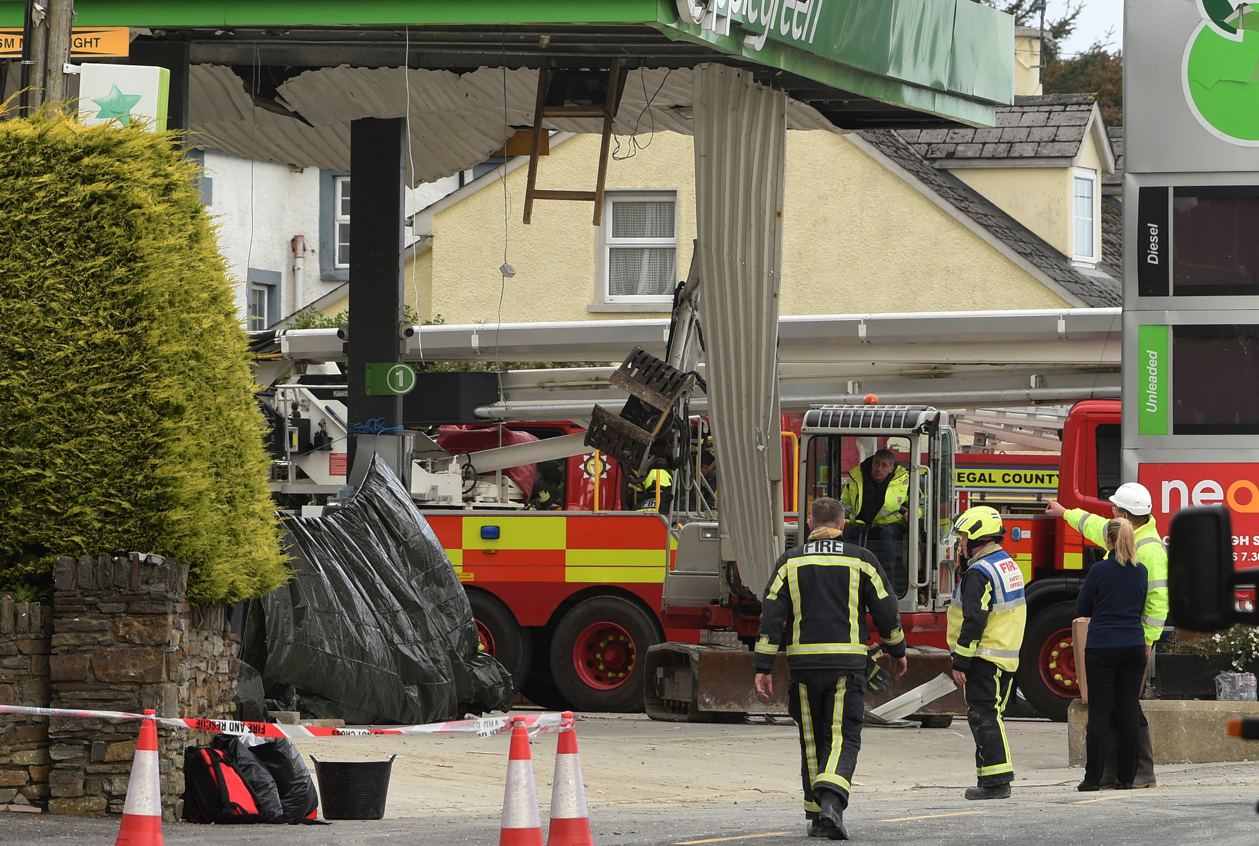 Explosion at a service station in the village of Creeslough