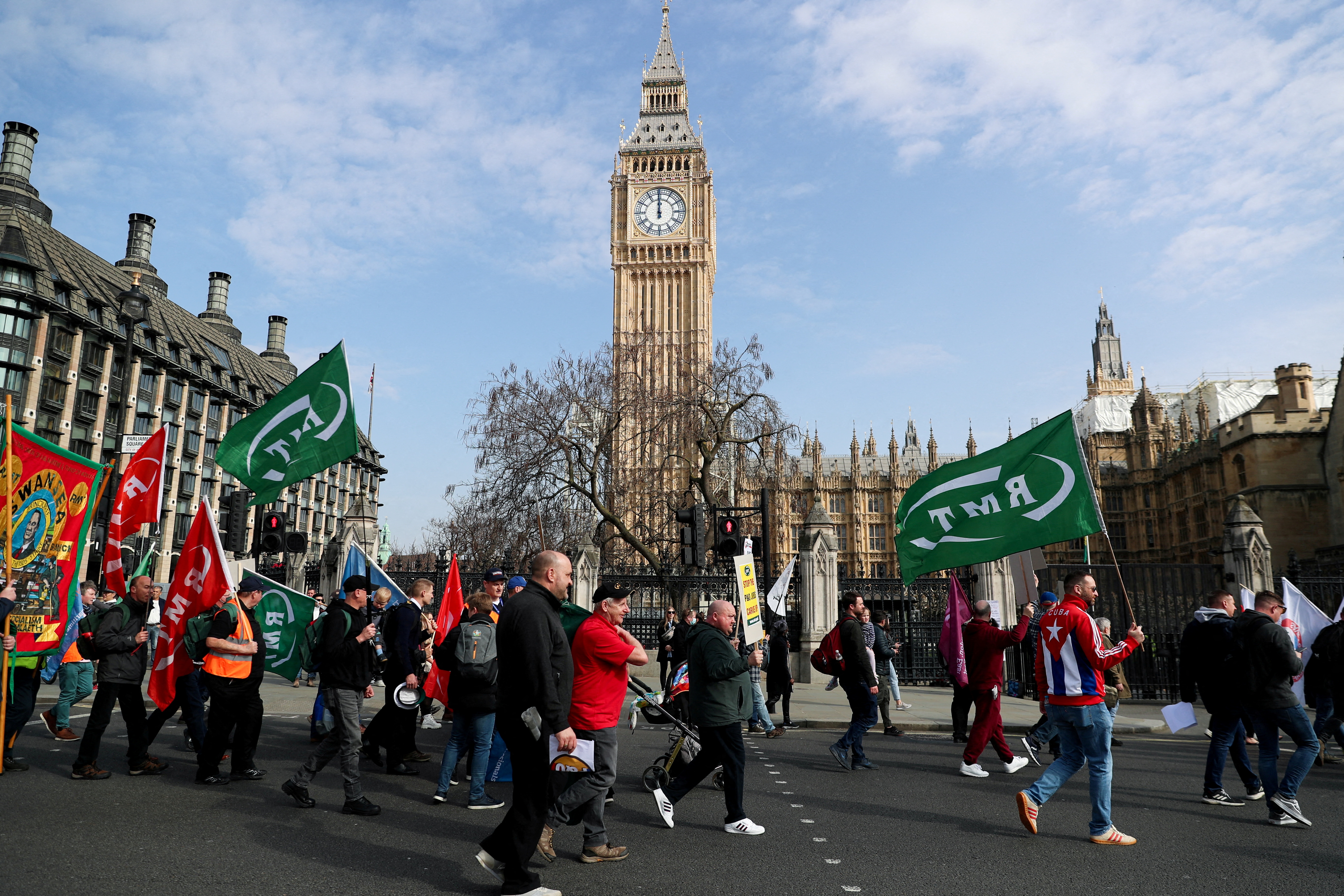 Protest over P&O Ferries' decision to fire hundreds of employees, in London