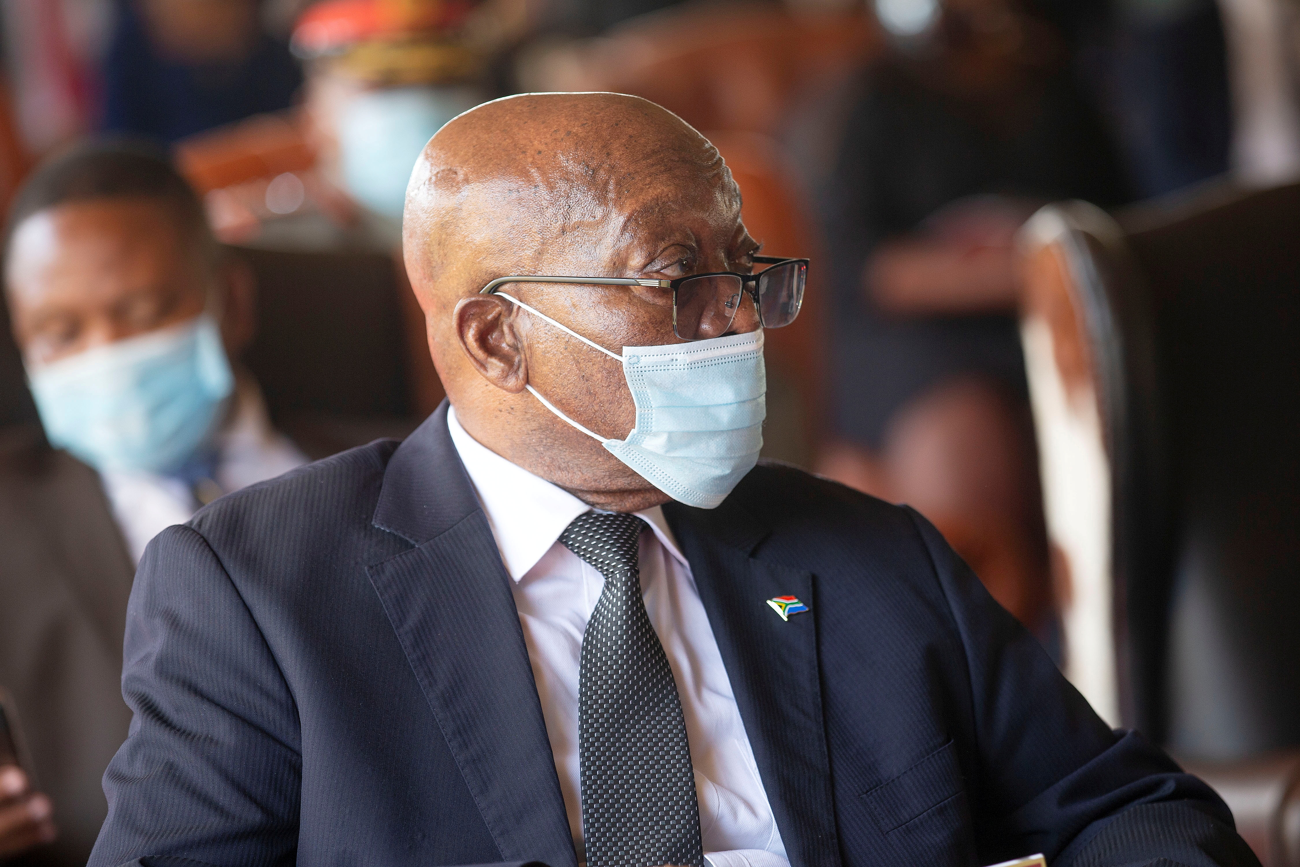 Former South African President Jacob Zuma attends the memorial service for Zulu King Goodwill Zwelithini in Nongoma