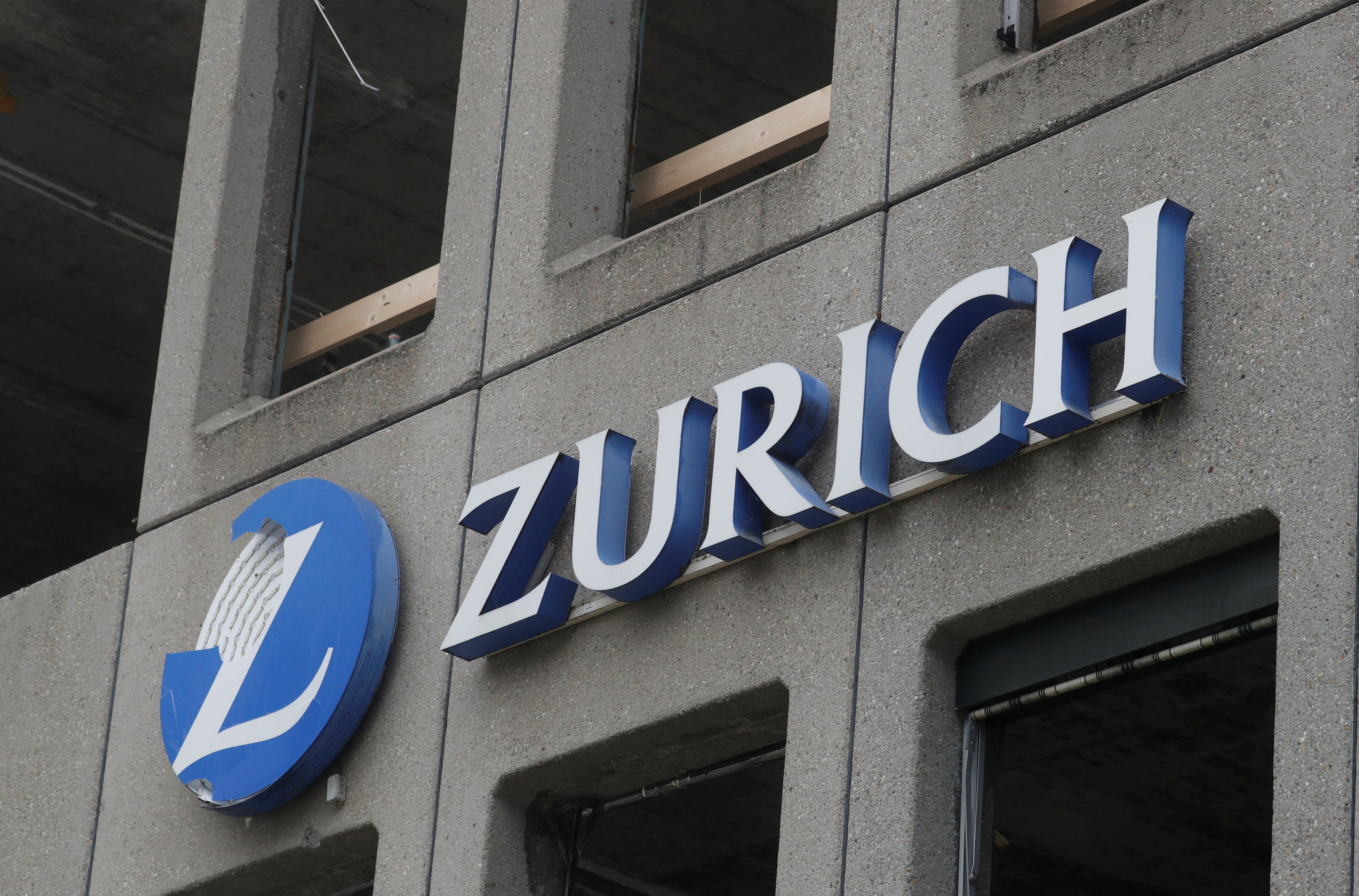 Logo of Zurich Insurance is seen at a former office building in Zurich