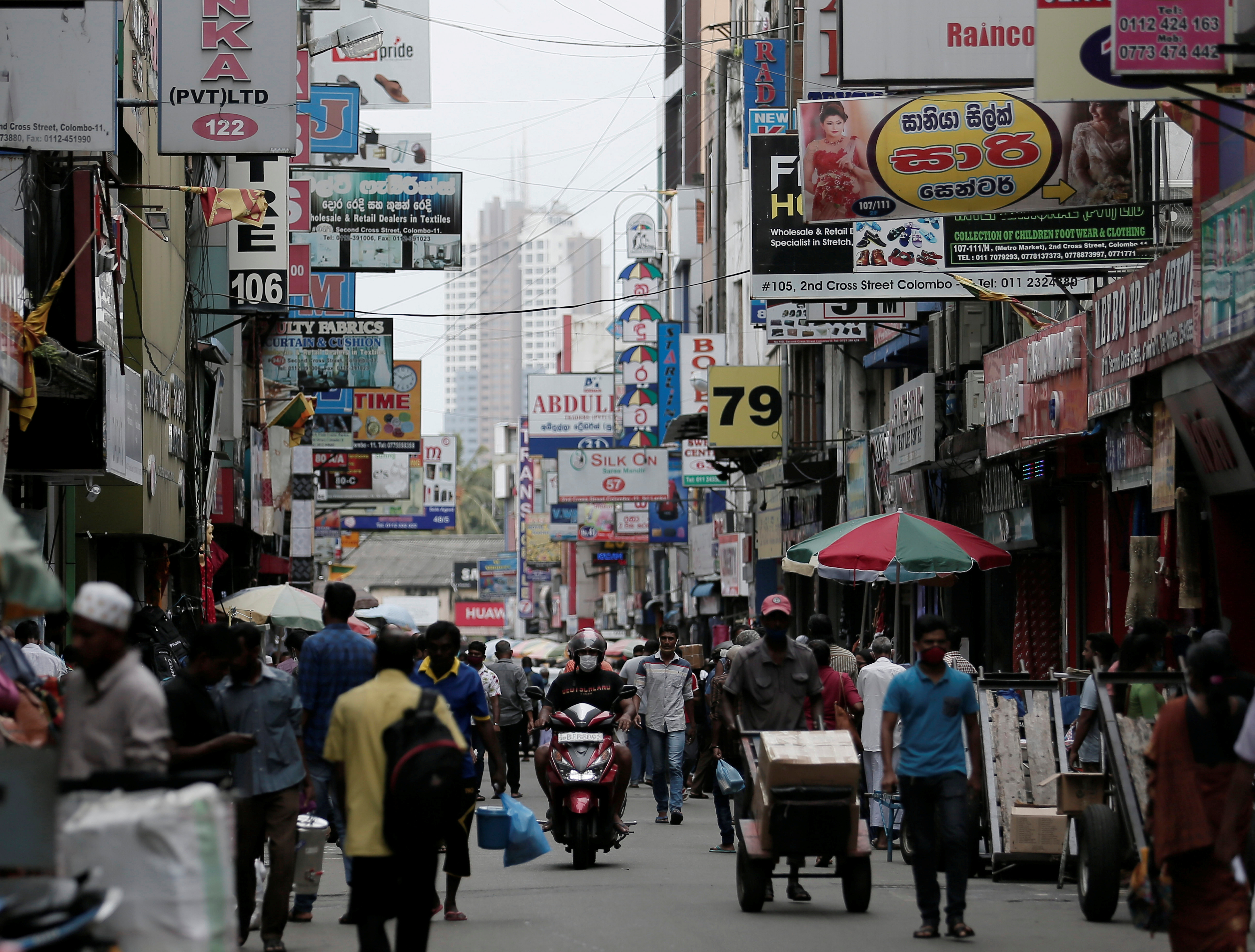 A general view of the business district in Colombo